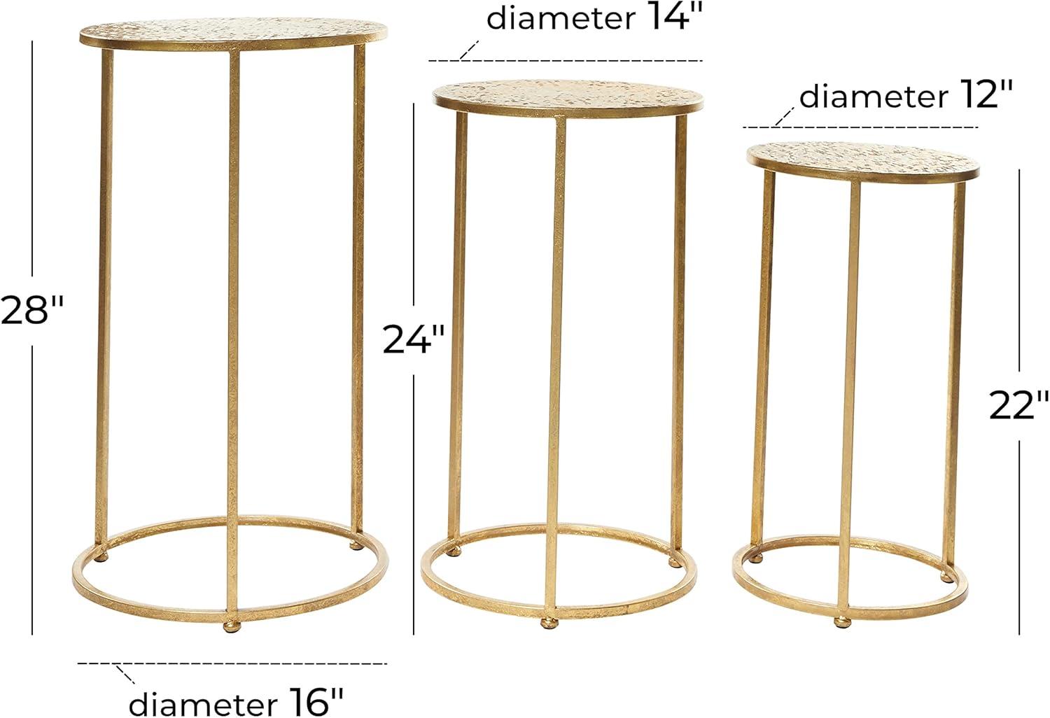 Set of 3 Glam Metal Accent Tables Gold - Olivia & May