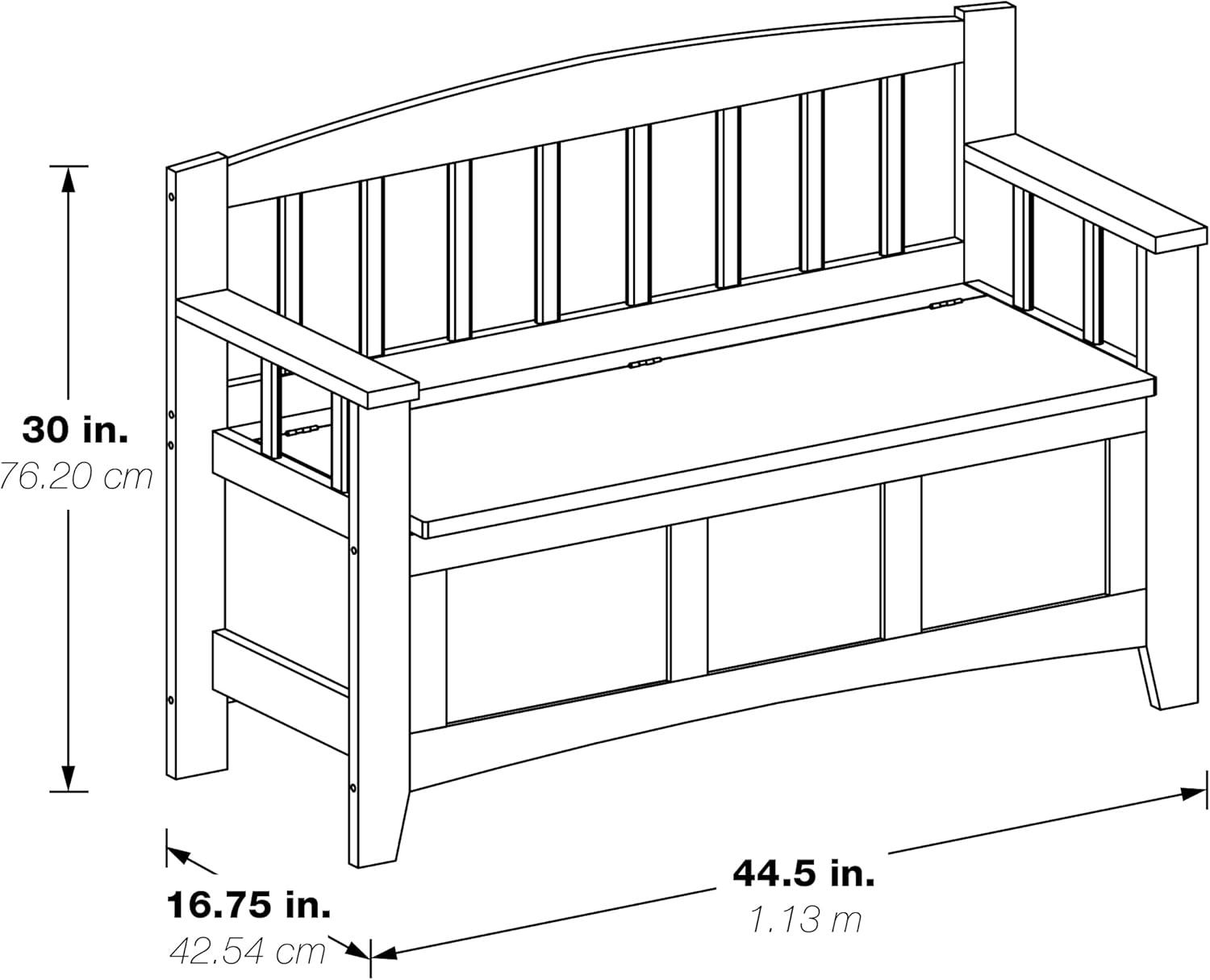 OSP Home Furnishings Metro Entry Way Bench with Walnut finish