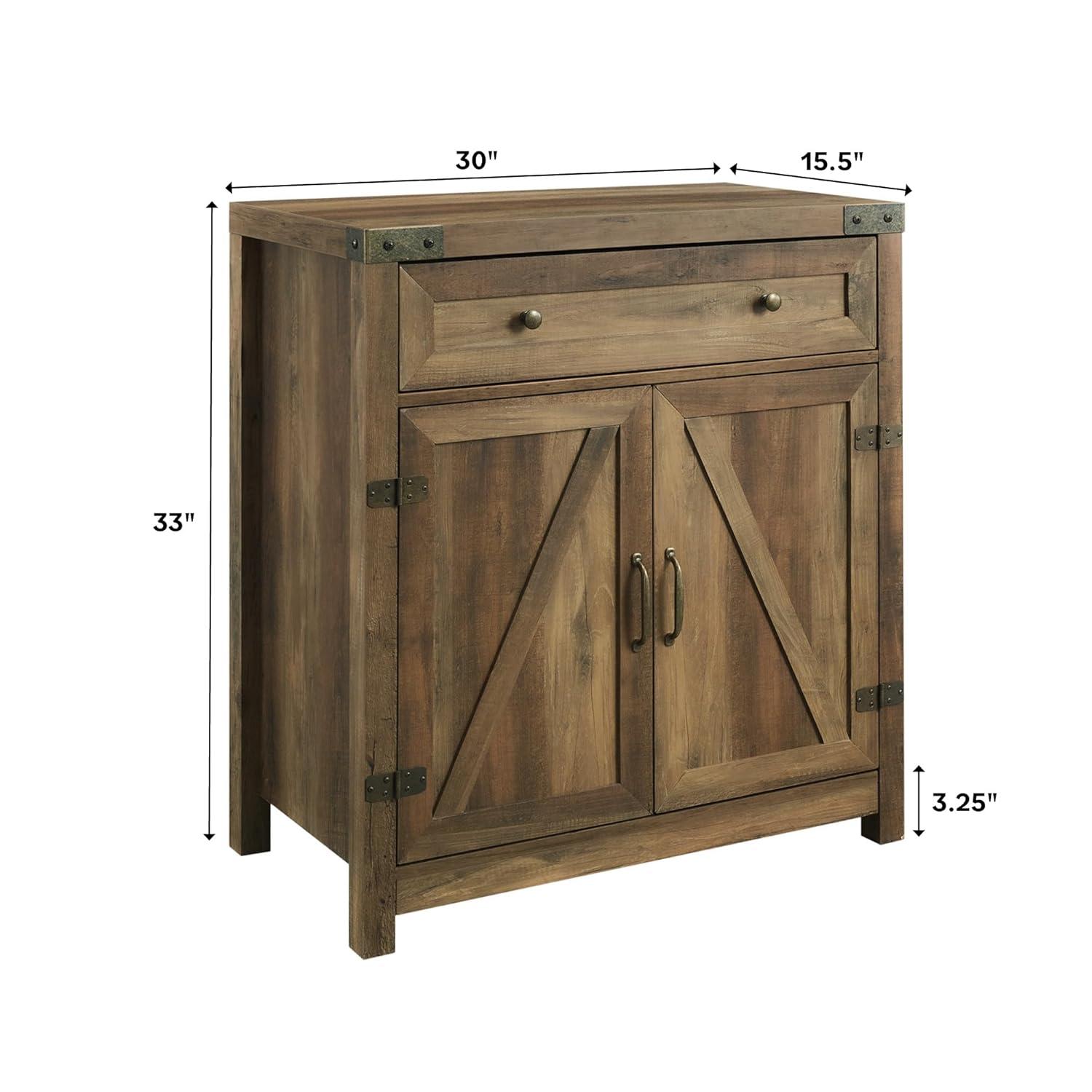Gabinete Decorativo para Puerta de Granero de 30" en Roble Rústico