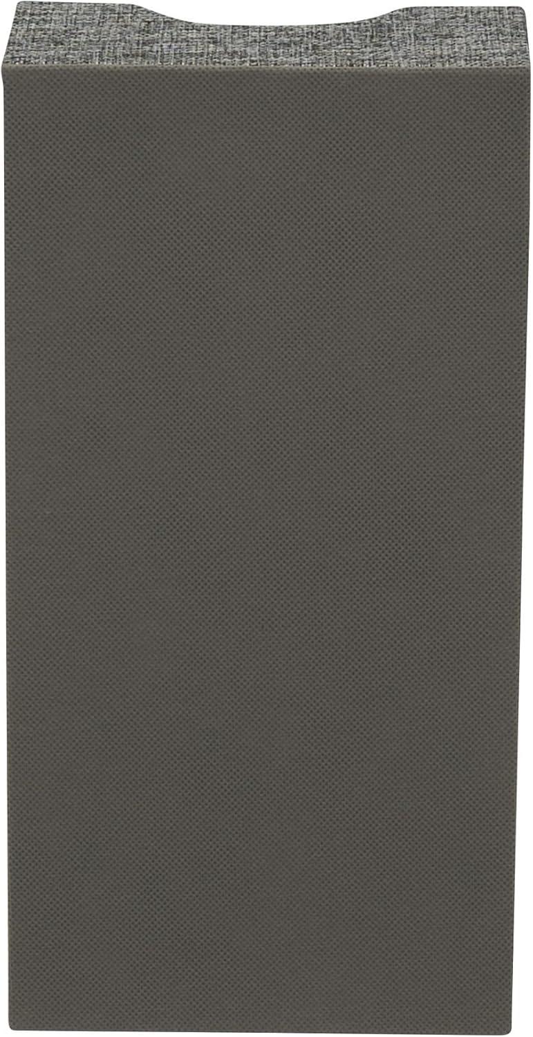 Household Essentials Set of 2 3-Section Drawer Trays Graphite Linen: Stackable Decorative Storage Boxes, Gray, 12"x6"