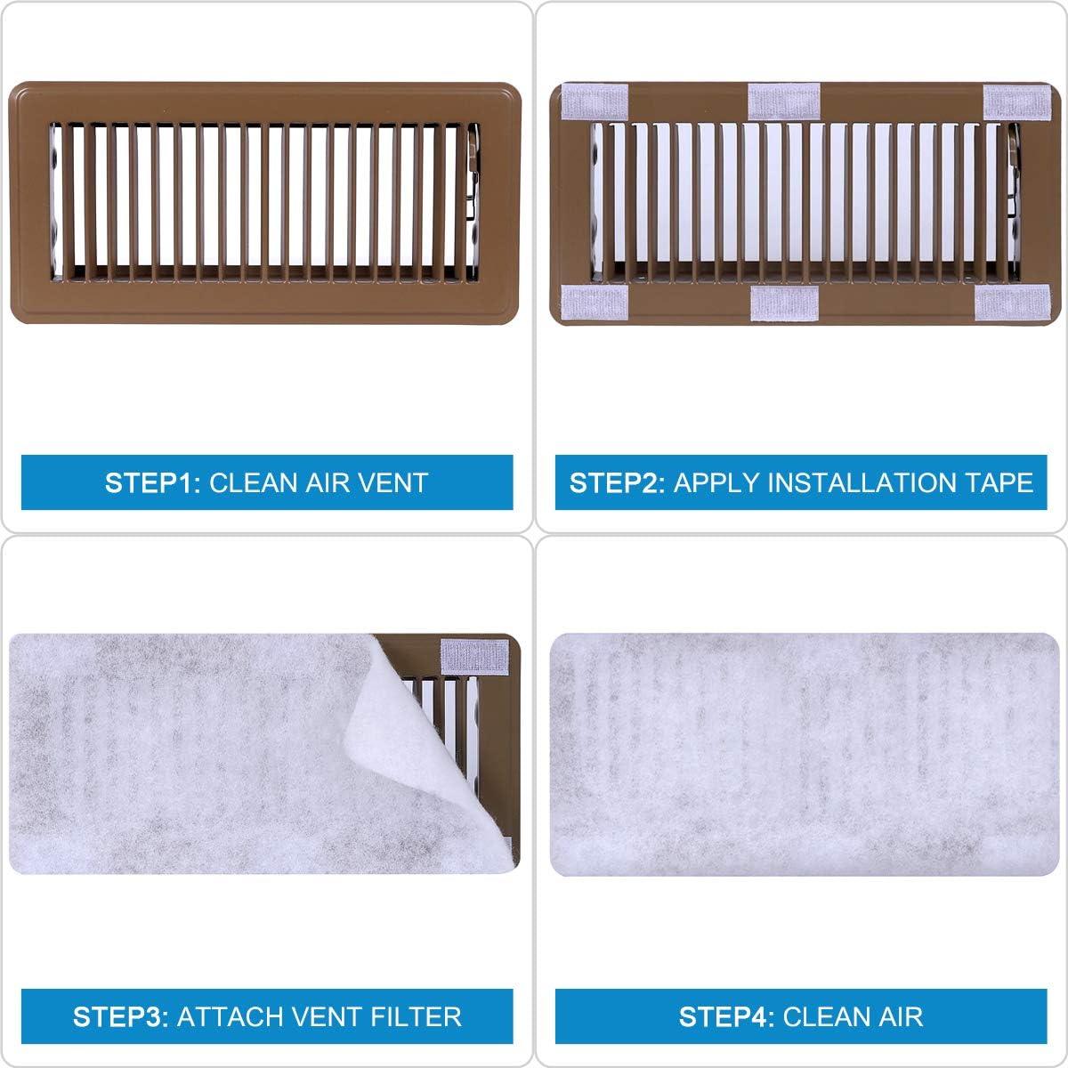 Complete Air Vent Filters Kit- 98‘’ x 18'' Electrostatic Media With 157" of Installation Tape 36+ Filters per Roll for HVAC, AC & Heating Intake Registers & Grilles