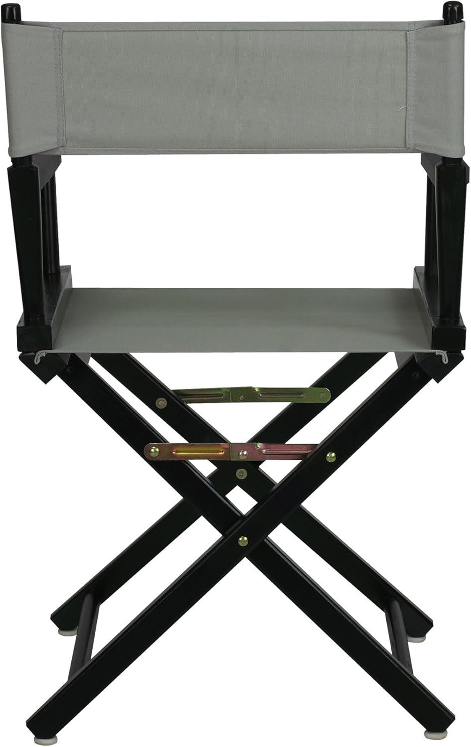 Foldable Classic Director's Chair in Black with Gray Canvas