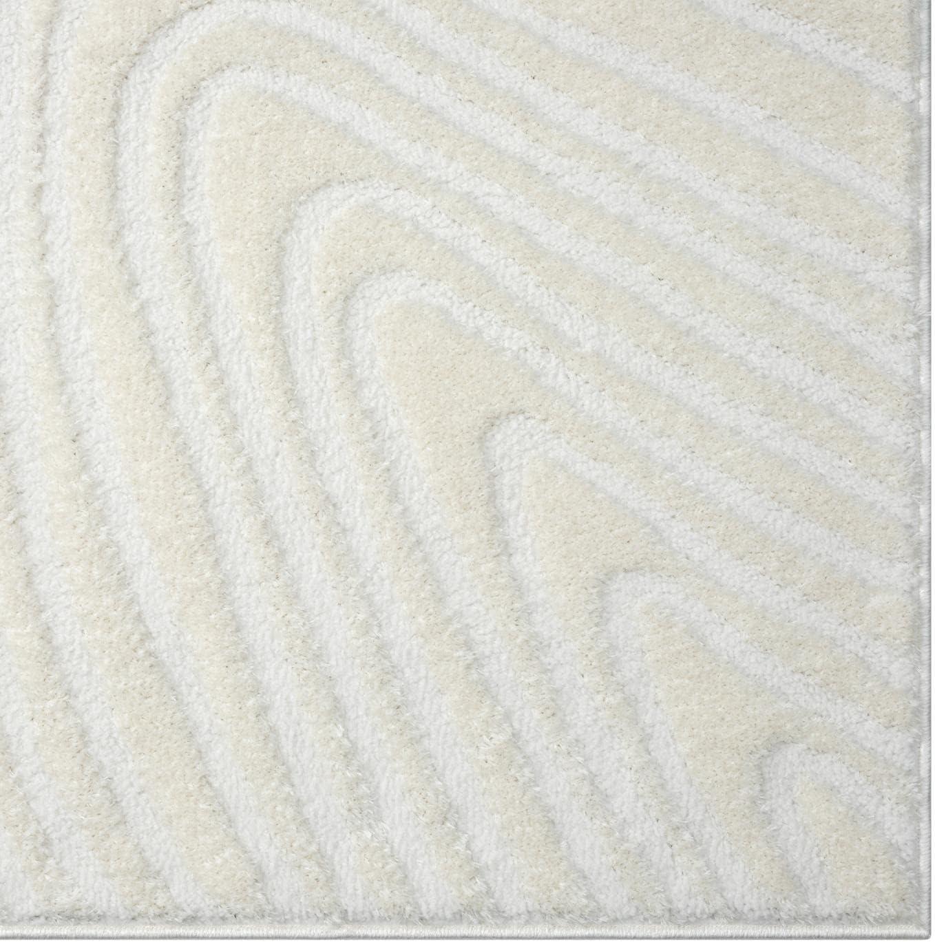 Luxe Weavers Floral Palm Leaf Cream 5x7 Area Rug