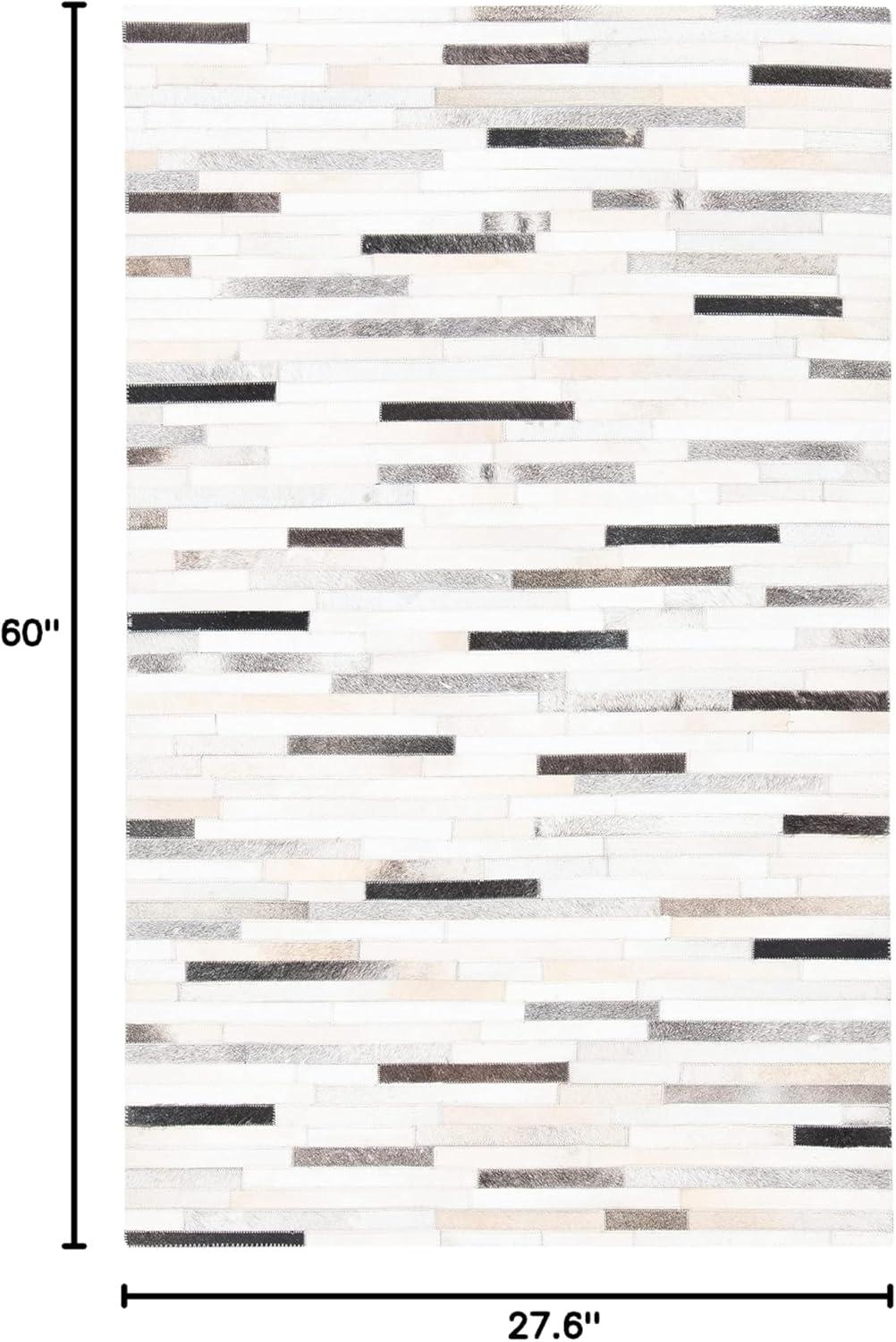 Studio Leather STL809 Hand Woven Runner Rug - Ivory/Grey - 2'3"x7' - Safavieh.
