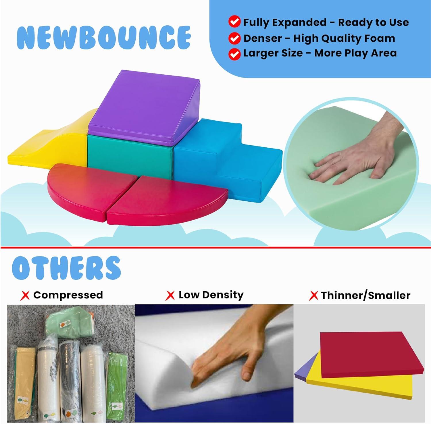 New Bounce Curved Corner Climber Ser - 6 Piece Climbing Set for Toddlers and Babies