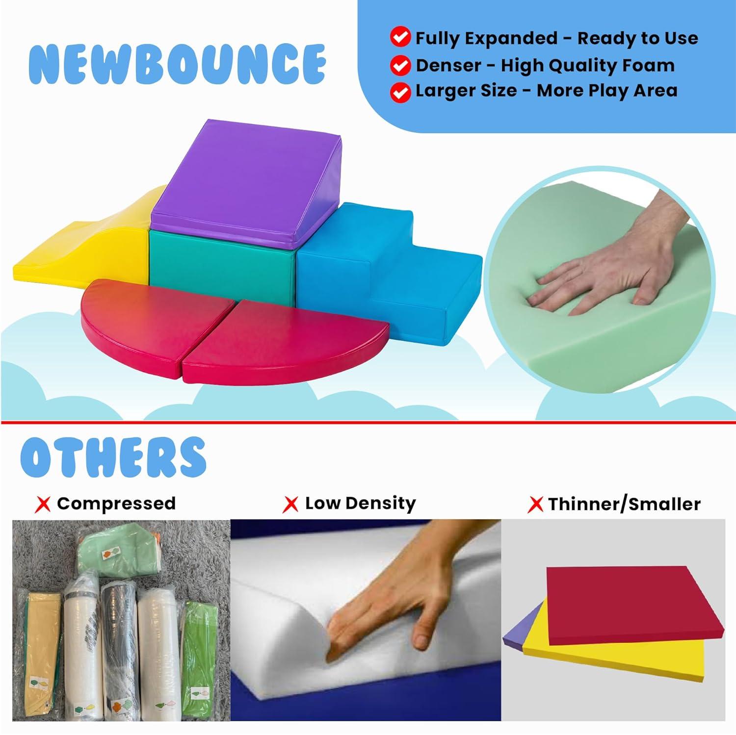 New Bounce Curved Corner Climber Ser - 6 Piece Climbing Set for Toddlers and Babies