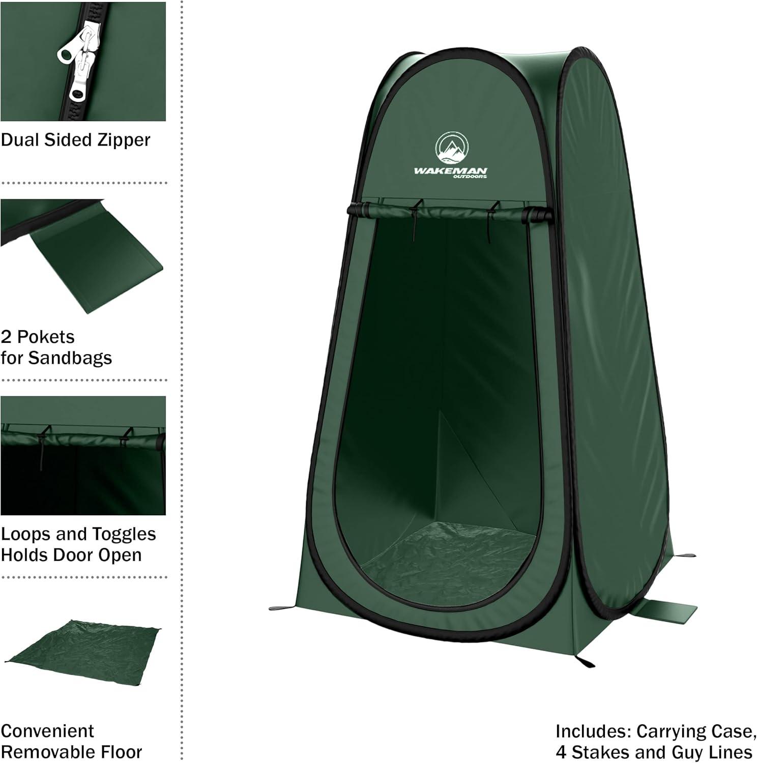 Wakeman Outdoors Pop Up Privacy Tent, Green