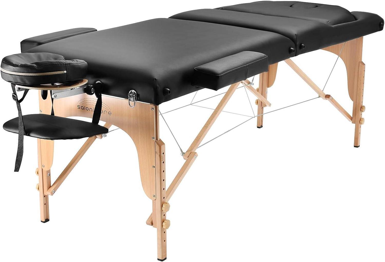 Saloniture Professional Portable Massage Table with Backrest