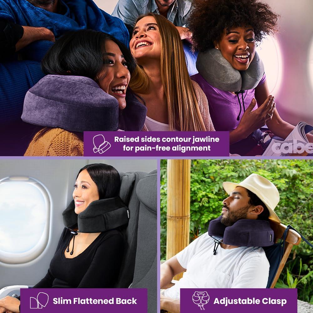 Cabeau Evolution Classic Memory Foam Travel Neck Pillow, Adjustable, One Size, Midnight Black