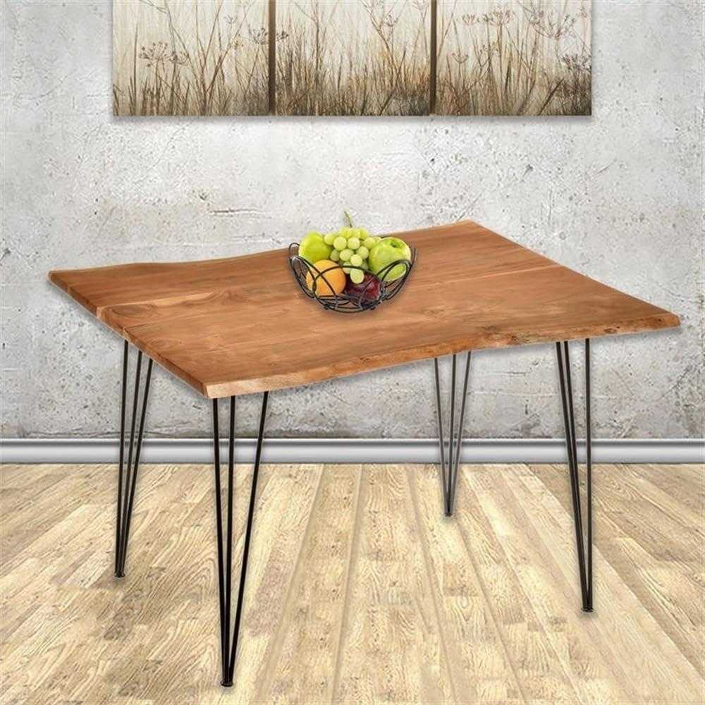 Carolina Classics Seti Live Edge Dining Table in Natural and Black