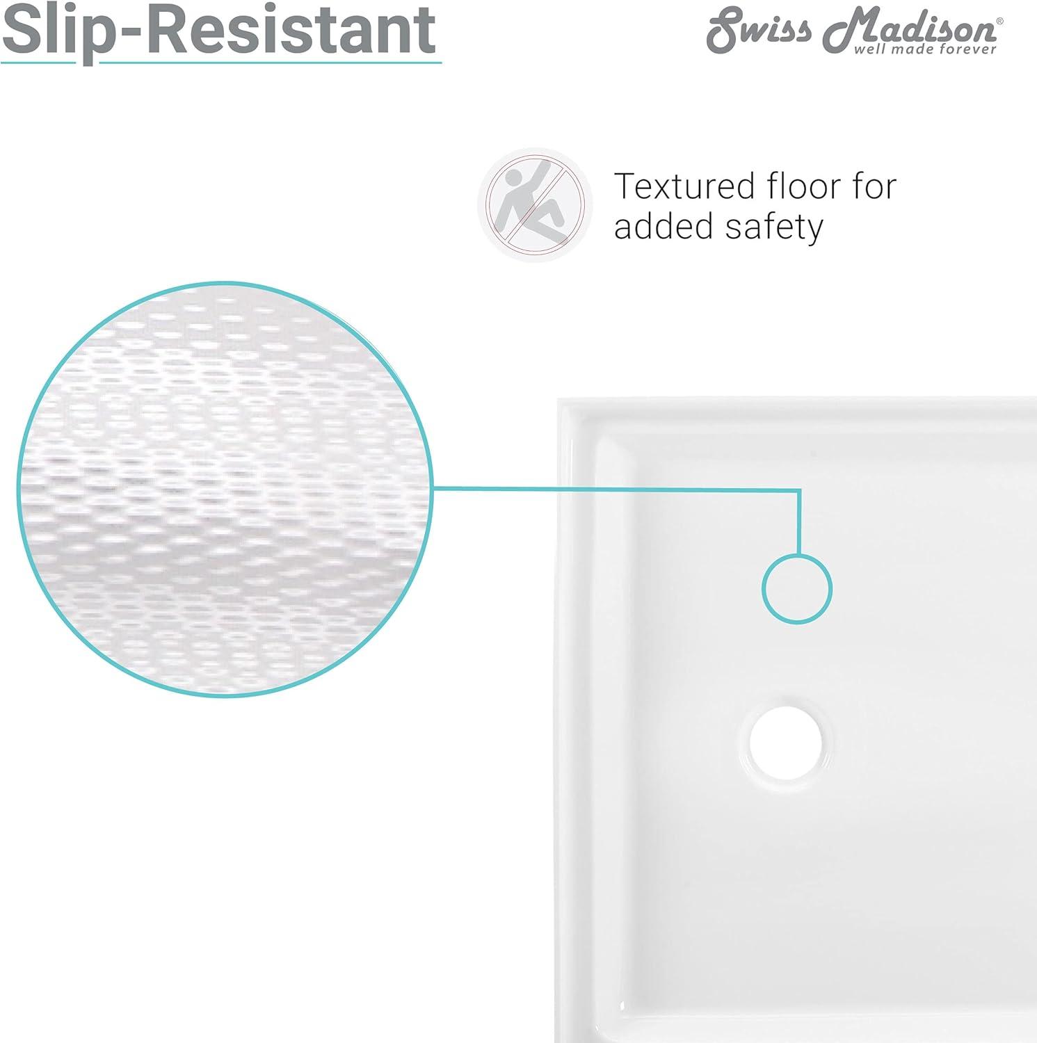 Voltaire 48" x 32" Single-Threshold, Center Drain, Shower Base