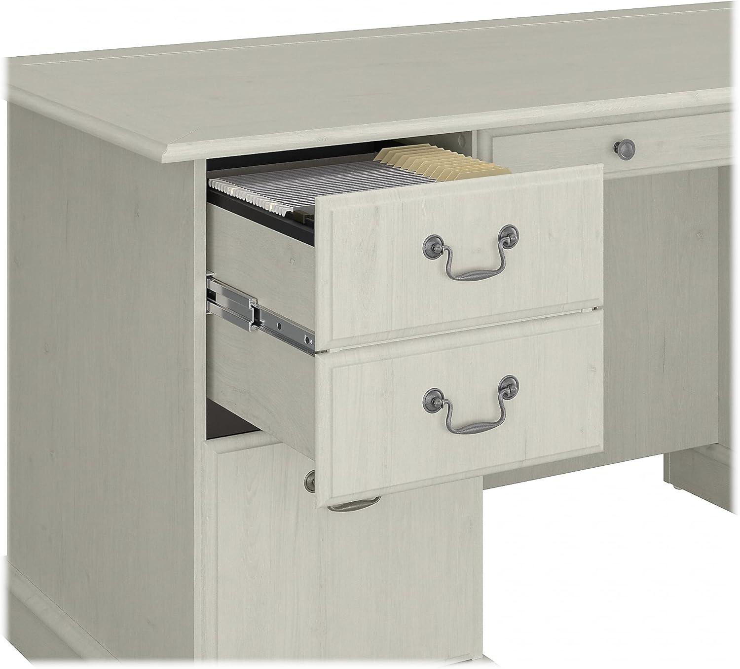 Bush Furniture Saratoga Executive Desk and Two 5 Shelf Bookcases in Cherry