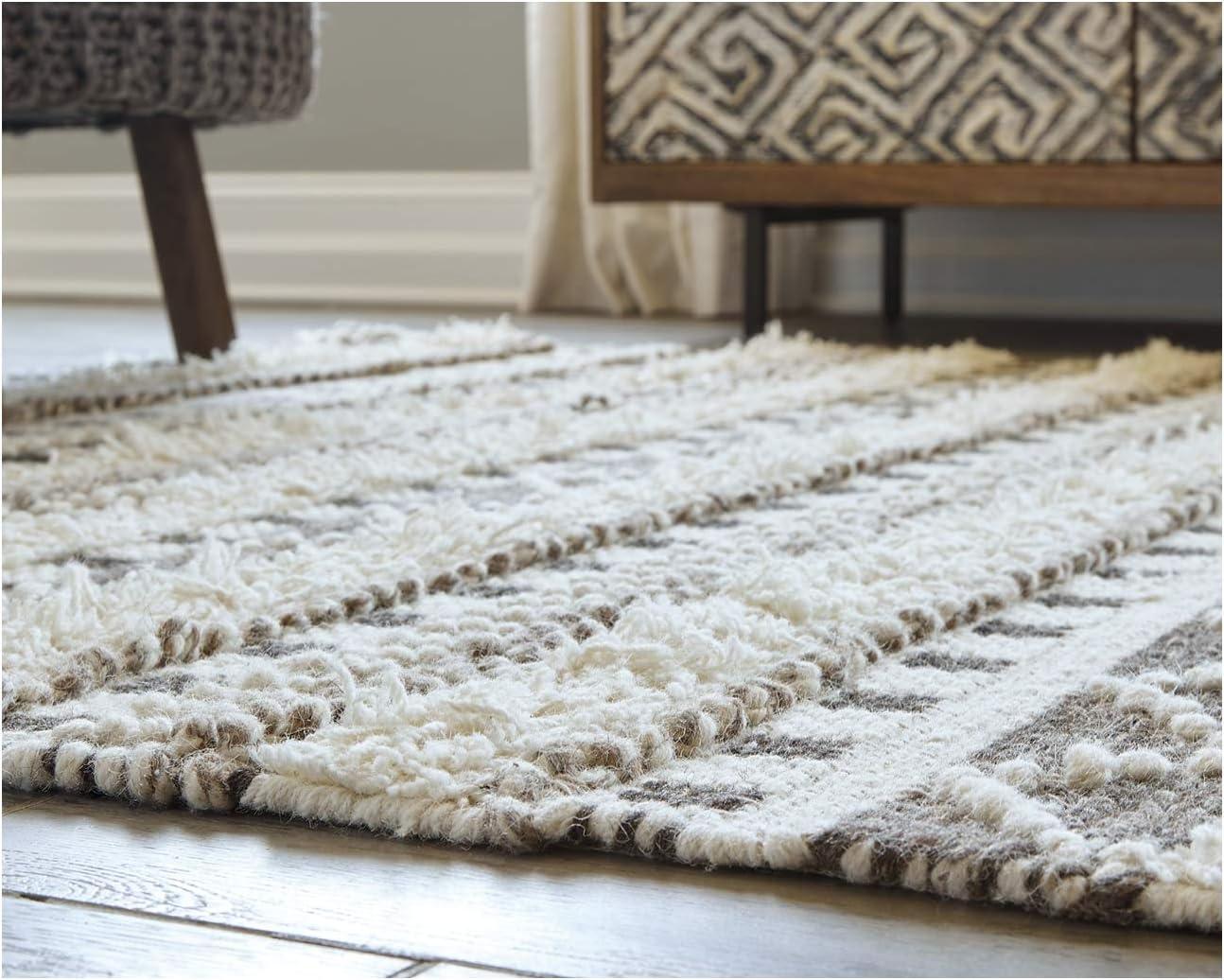 Signature Design by Ashley Contemporary Karalee 5' x 7' Rug  Ivory/Brown