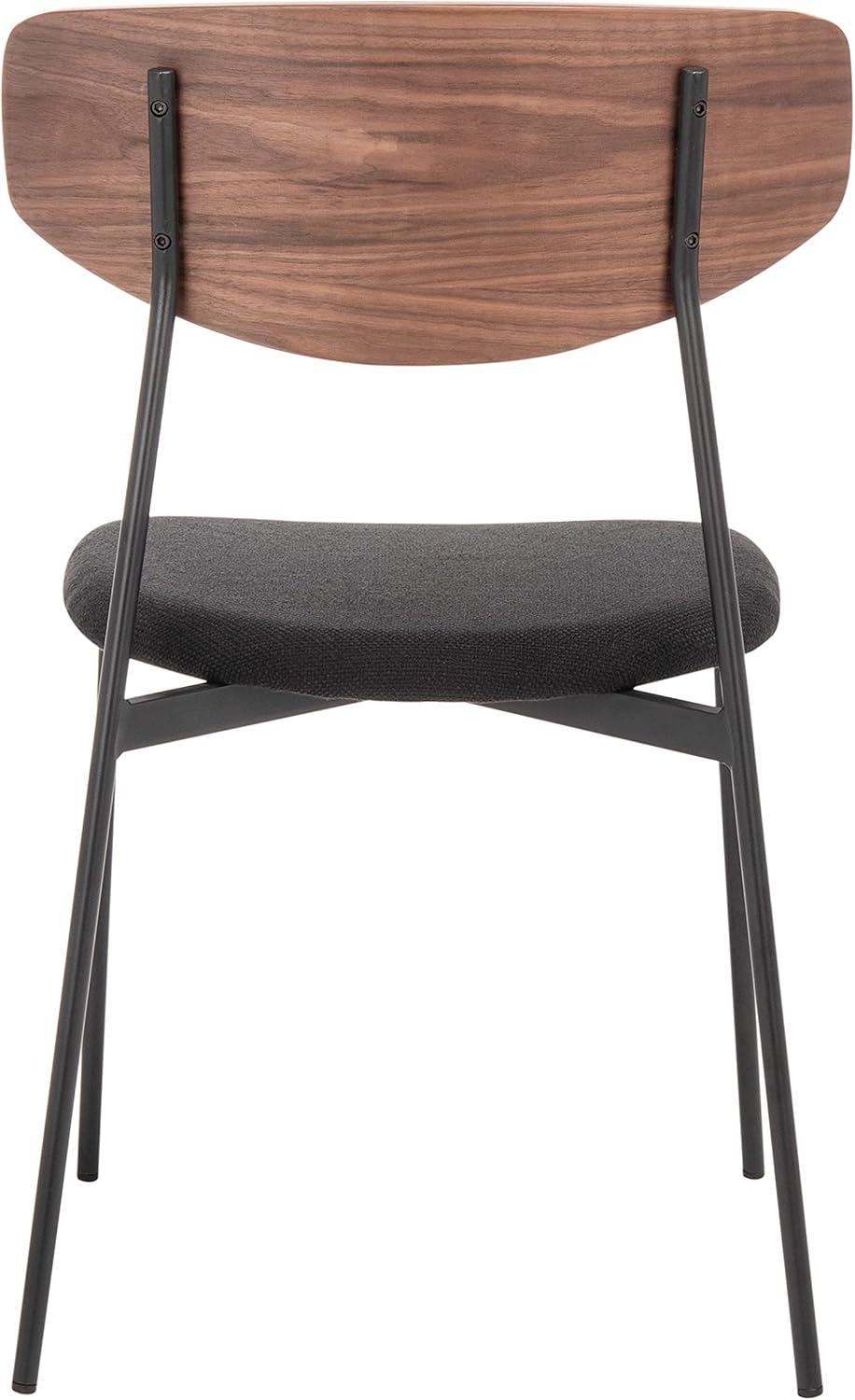 SAFAVIEH Ryker Modern Dining Chair, Walnut/Black, Set of 2 (20 in. W x 18.8 in. D x 32.5 in. H)