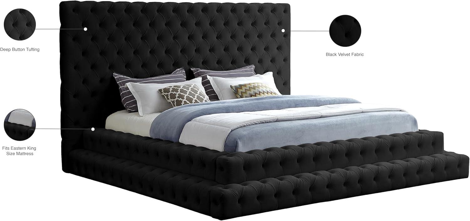 Meridian Furniture Revel Black Velvet King Bed