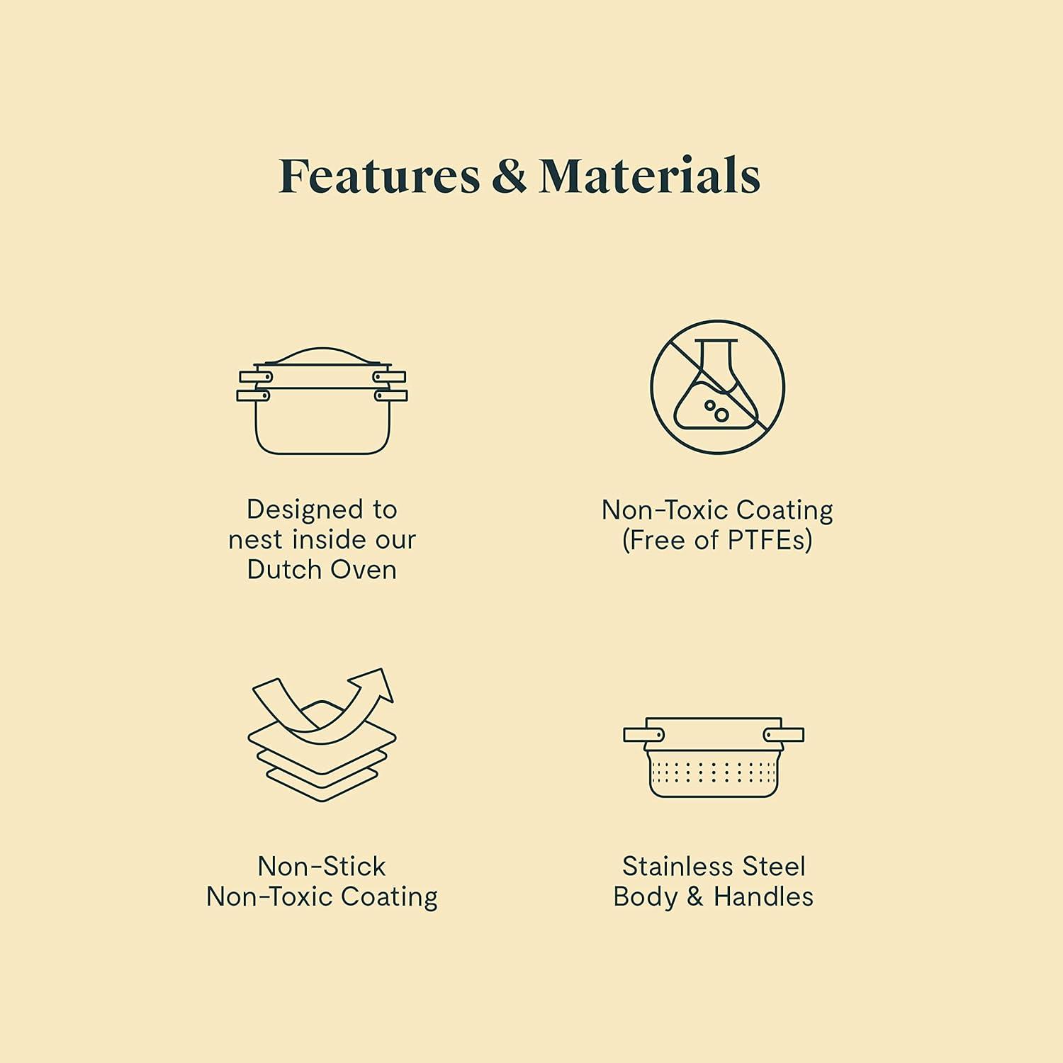 Caraway ® Stainless Steel 6.5-Qt. Dutch Oven Steamer