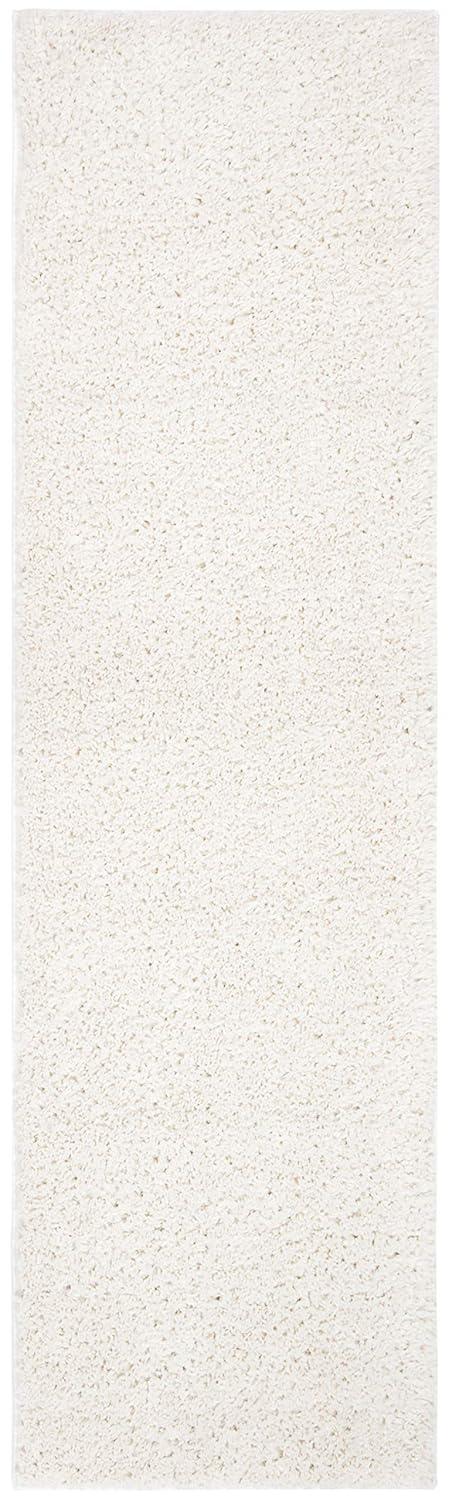 August Shag 900 AUG900 Power Loomed Indoor Runner Rug - Ivory - 2'3"x12' - Safavieh