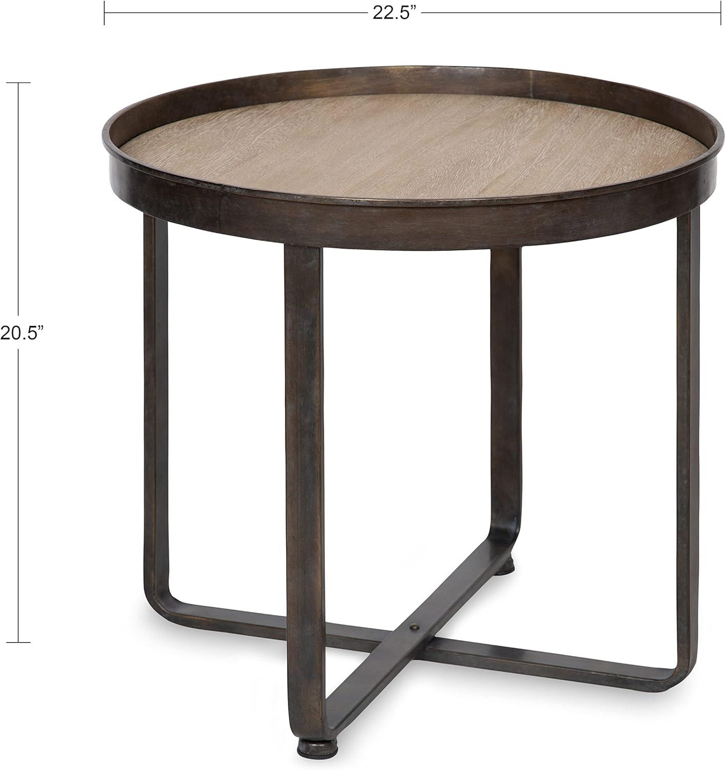 Kate and Laurel Zabel Round Metal End Table