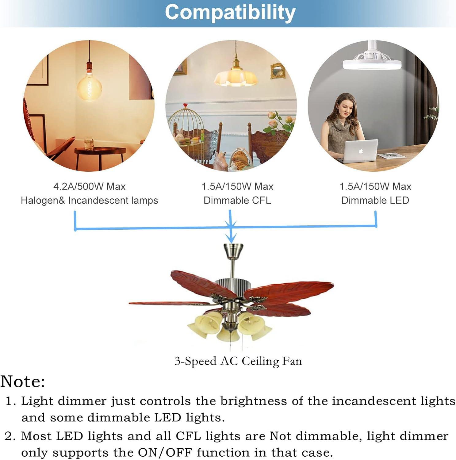 White Ceiling Fan Remote Control with Up/Down Light