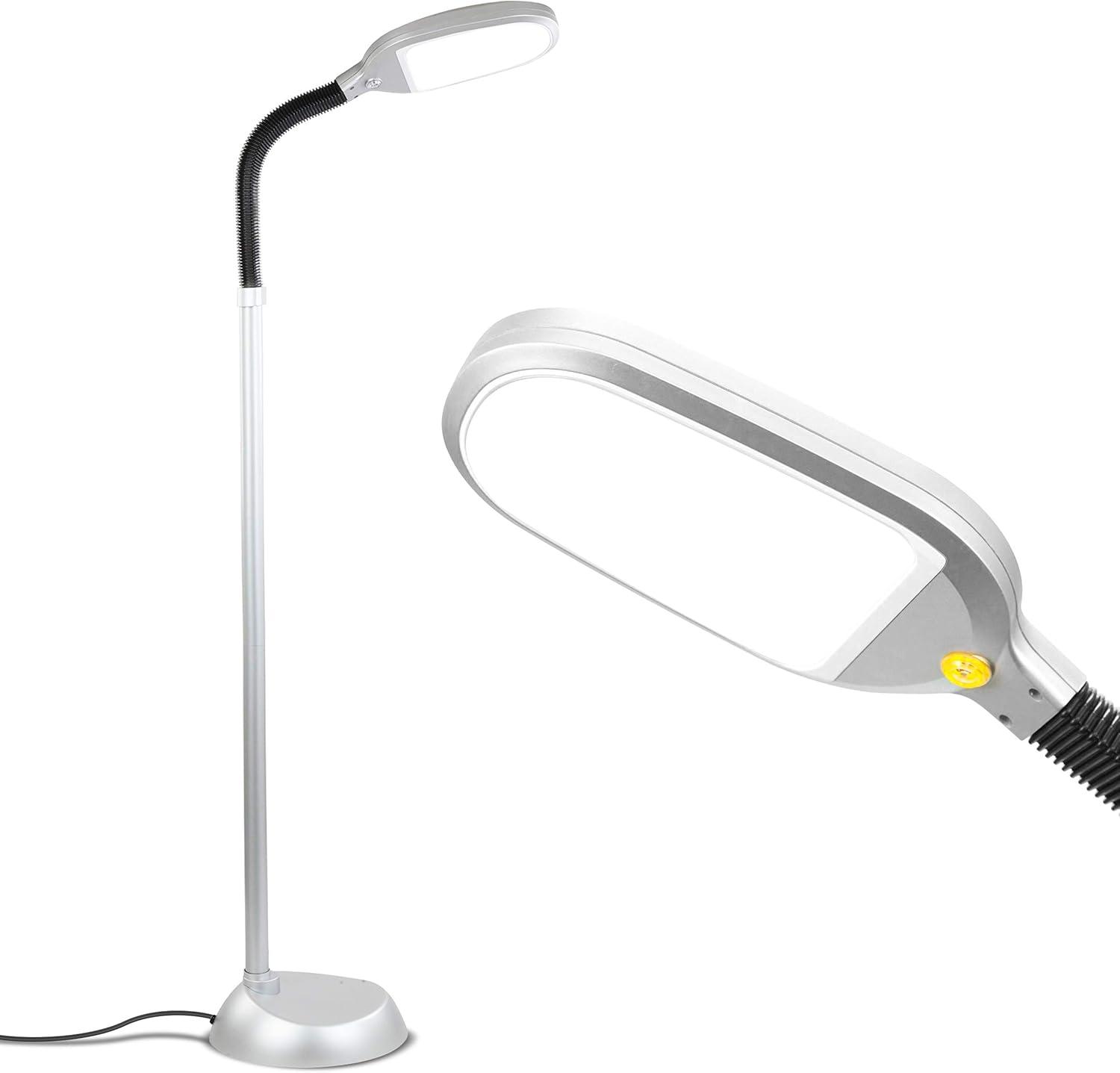 Litespan 53 in. Industrial 1-Light Dimmable LED Floor Lamp with Height Adjustable Gooseneck Head