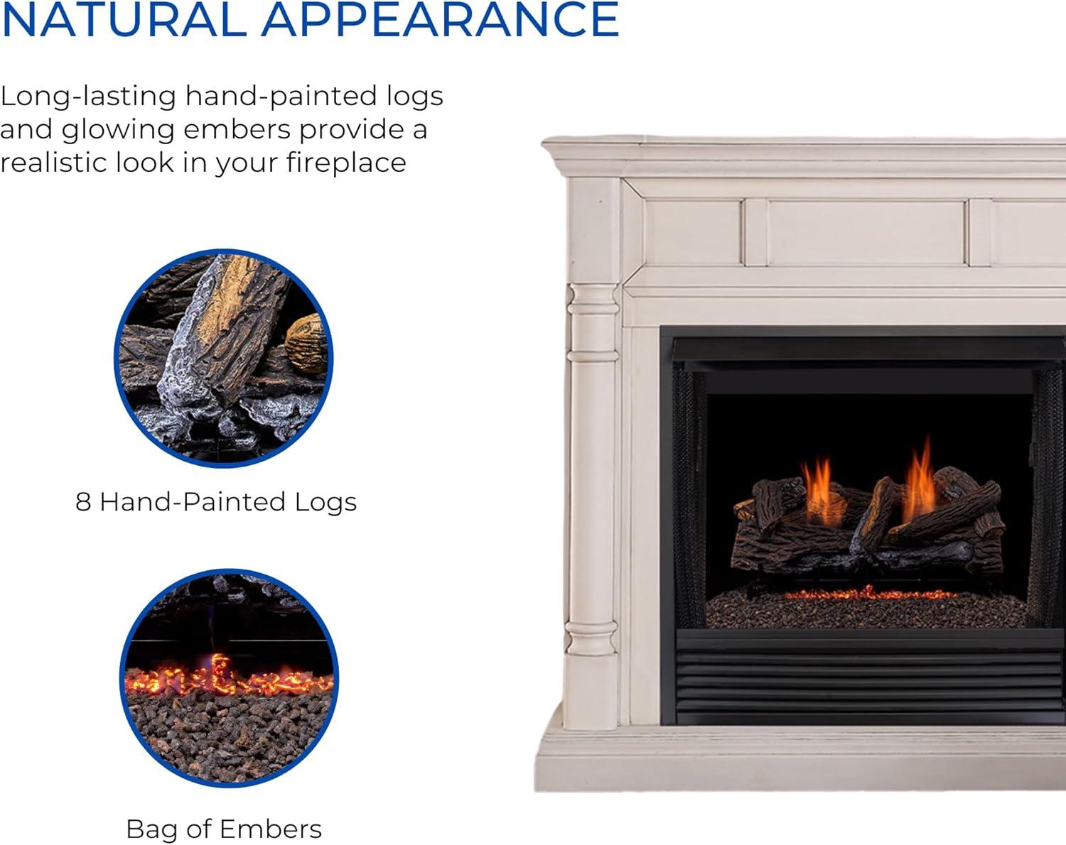 Duluth Forge Duluth Forge Vent less Dual Fuel Gas Log Set, Stacked Oak, T-Stat Control