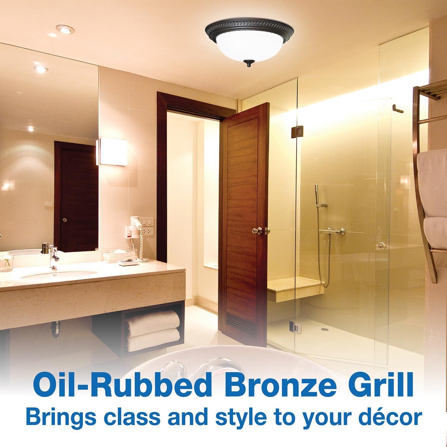 Air King DRLC701 Round Bath Fan with Light Bronze