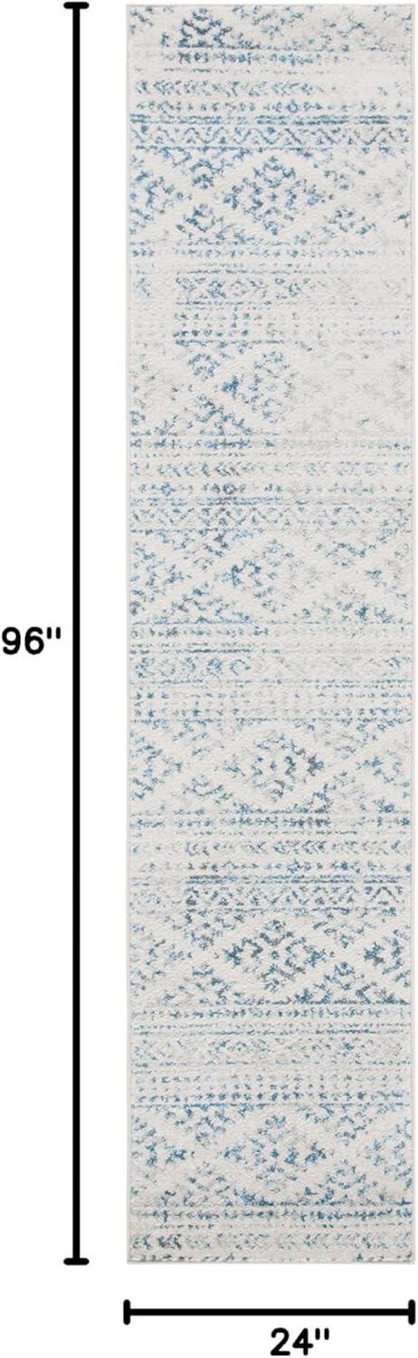 Tulum TUL272 Power Loomed Runner Rug - Ivory/Turquoise - 2'x8' - Safavieh.