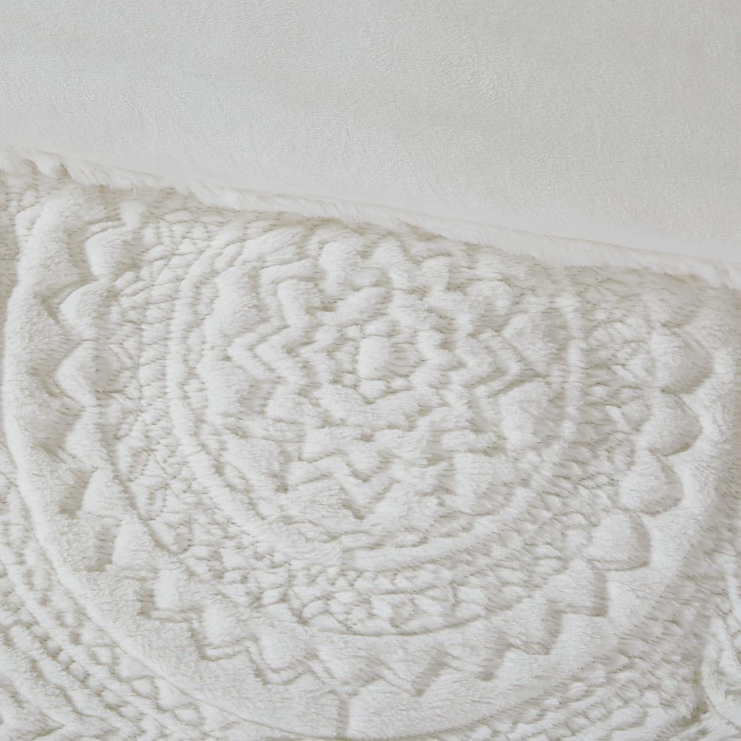 Madison Park Arya Embroidered Medallion Faux Fur Ultra Plush Comforter Set