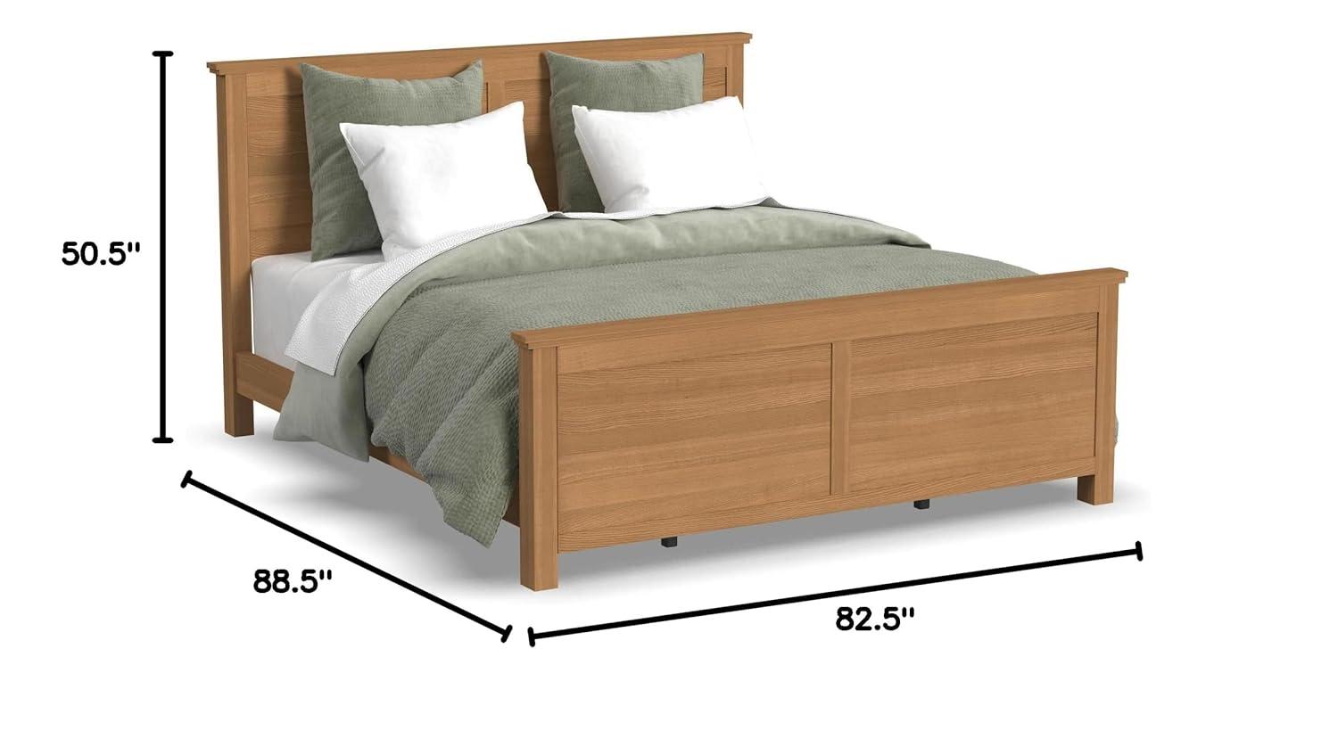 Homestyles Oak Park 82.5" Traditional Wood King Panel Bed in Brown