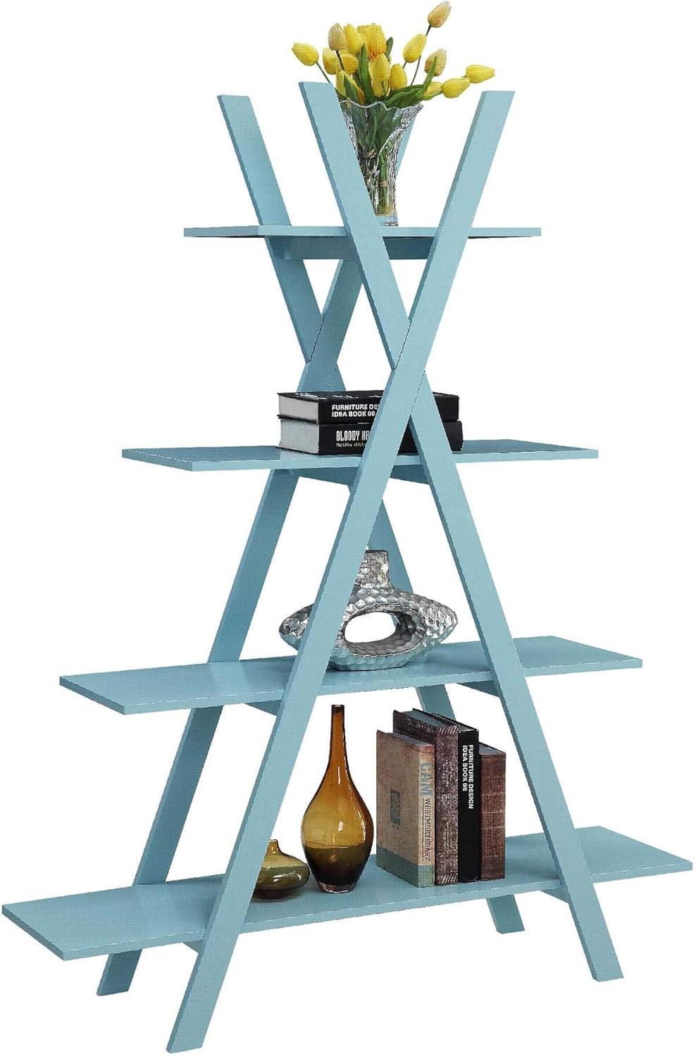 Convenience Concepts Oxford A Frame Bookshelf, Sea Foam Blue