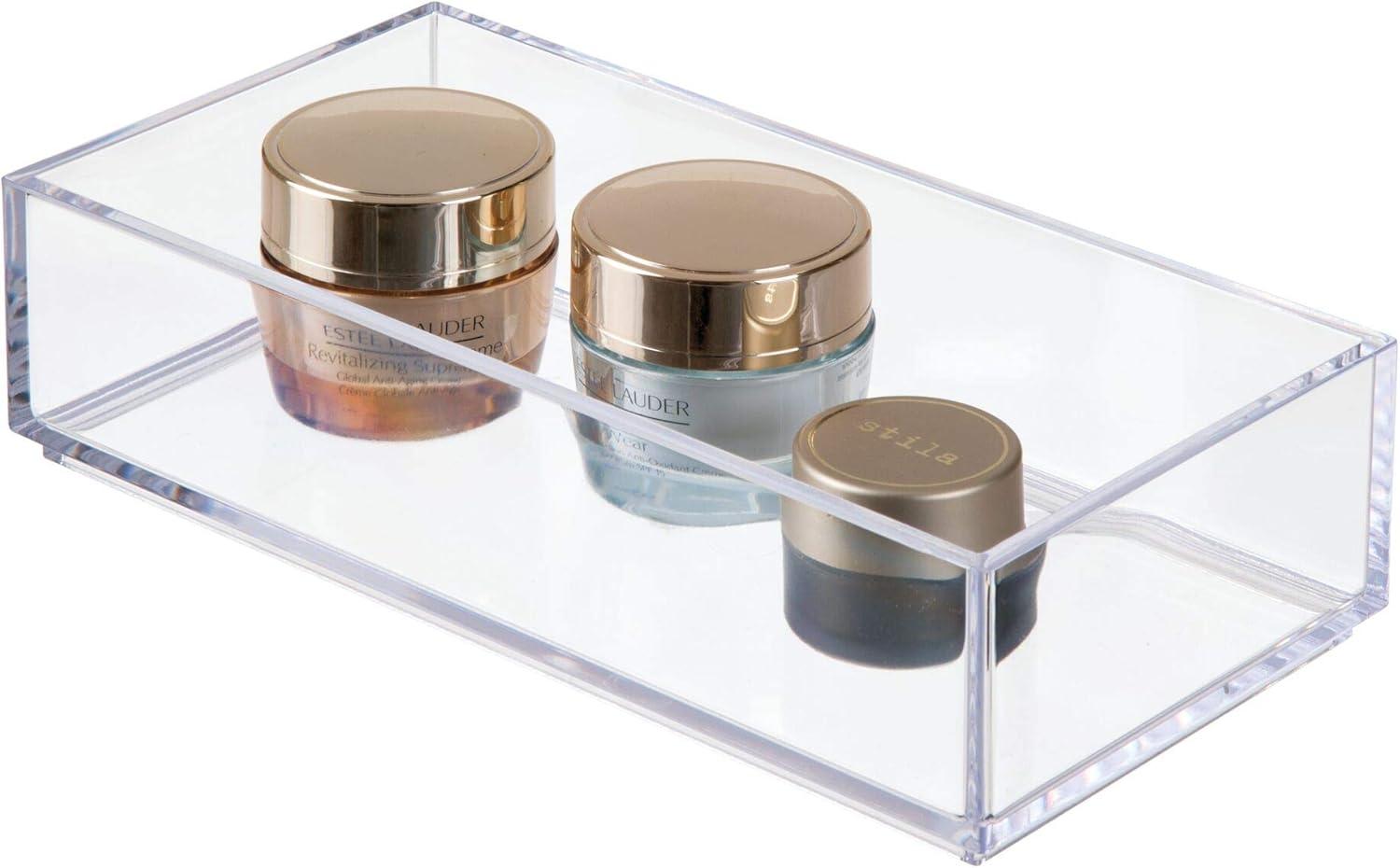 iDesign Clarity Plastic Drawer Organizer, Storage Container for Kitchen Gadgets, Corks, Sticky-Notes, Clips in Pantry, Cabinets, Countertops, 4" x 4" x 2" - Clear,X-Small
