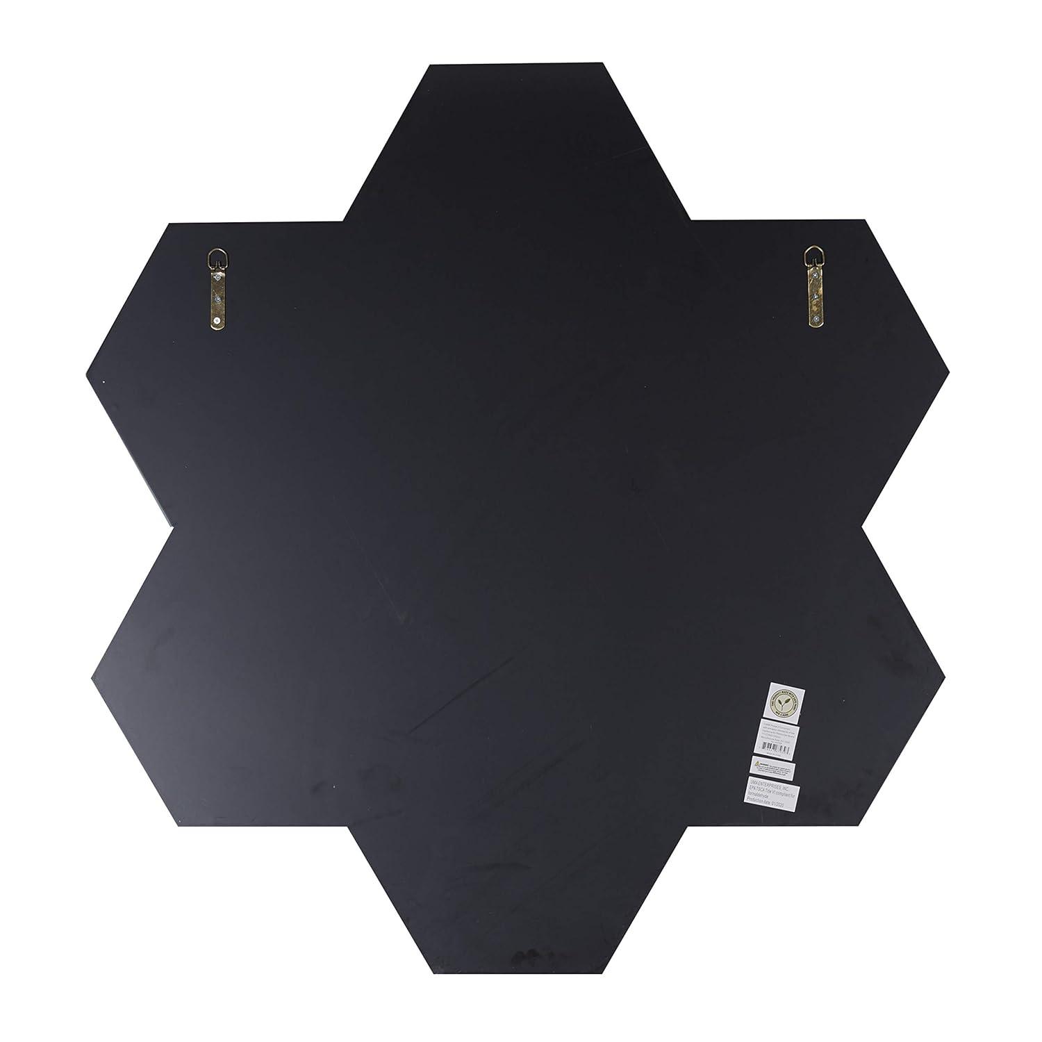 DecMode 39" x 41" Silver Honeycomb Shaped Geometric Wall Mirror