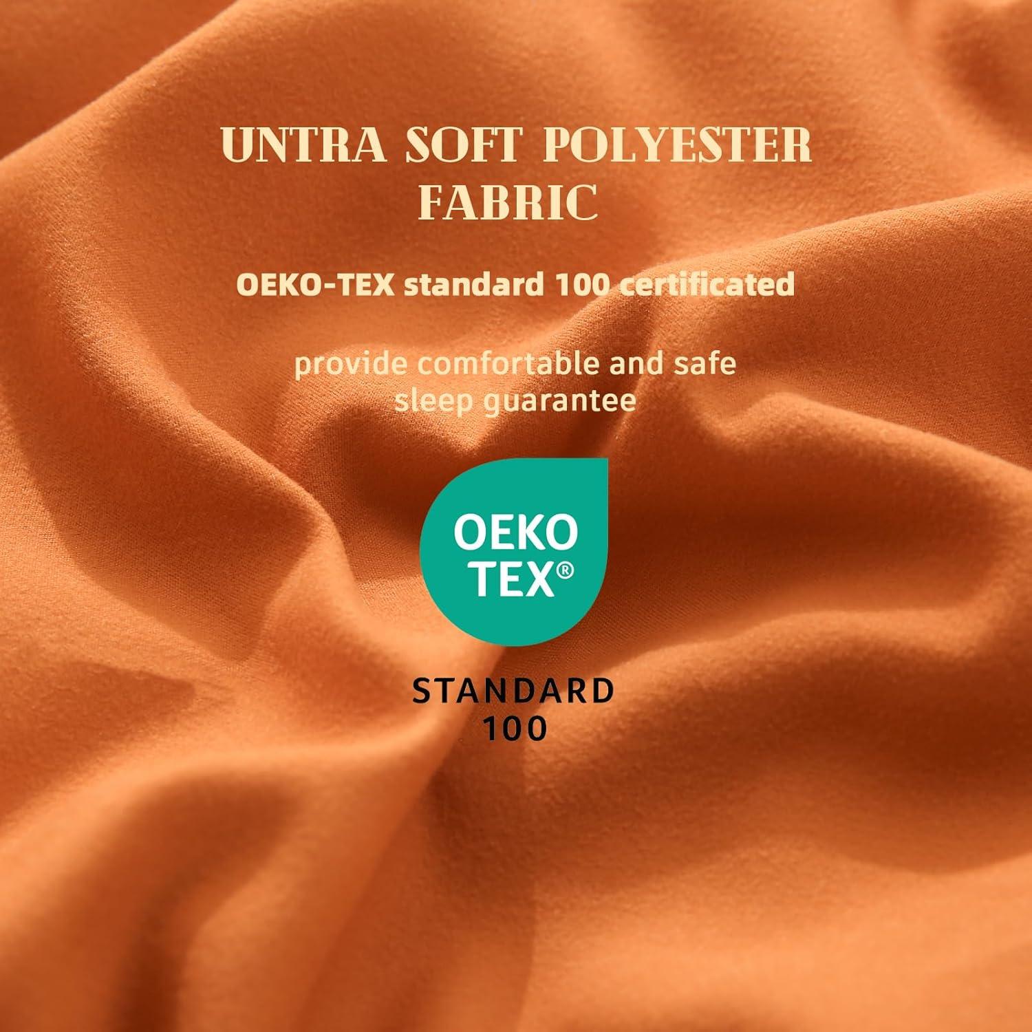 Cosybay Down Alternative Comforter (Burnt Orange, King) - All Season Soft Quilted King Size Bed Comforter - Duvet Insert with Corner Tabs - Winter Summer Warm Fluffy, 102x90 inches
