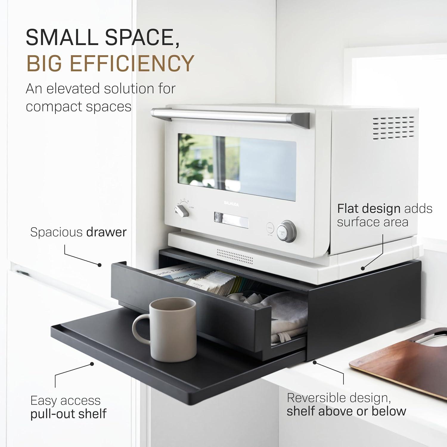 Yamazaki Home Yamazaki Home Countertop Drawer With Pull-Out Shelf, Steel, Holds 37 Lbs