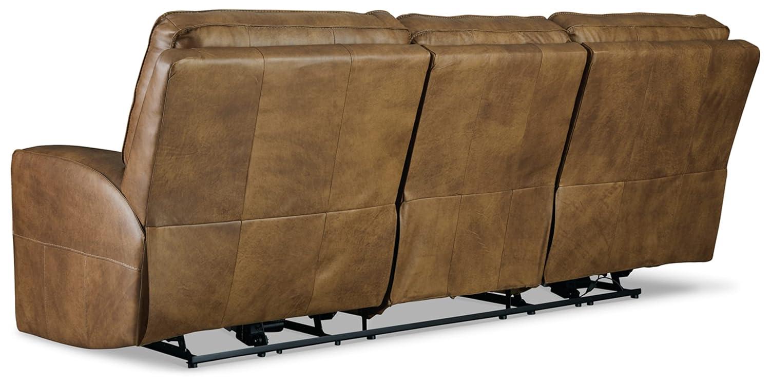 Roman 102'' Smoke Gray Faux Leather Power Reclining Sofa