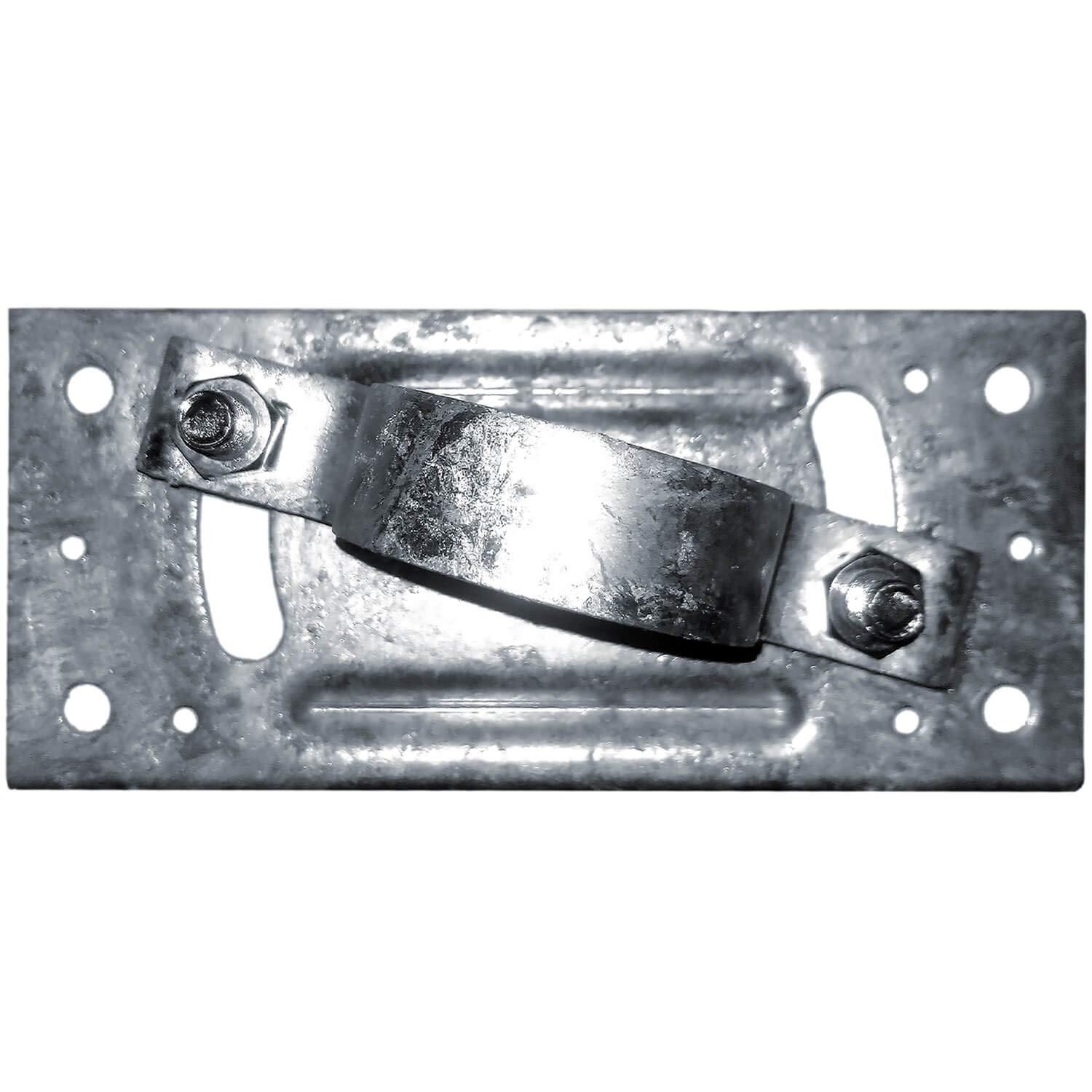 Jake Sales 2-3/8" Wood Fence to Round Steel Post Panel Attachment Adapter Bracket: Galvanized Steel, Adjustable Clamp, Resists Rusting