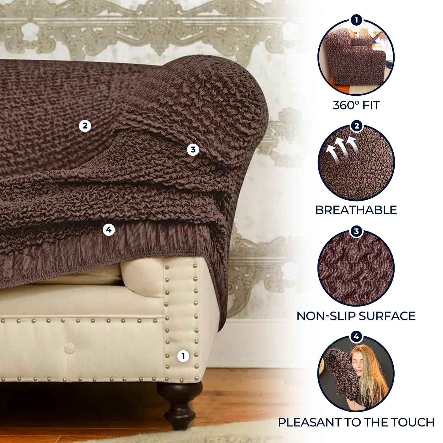 Stretchy Slipcover for Recliner Armchair - Italian Style & Premium Quality - Mille Righe Collection