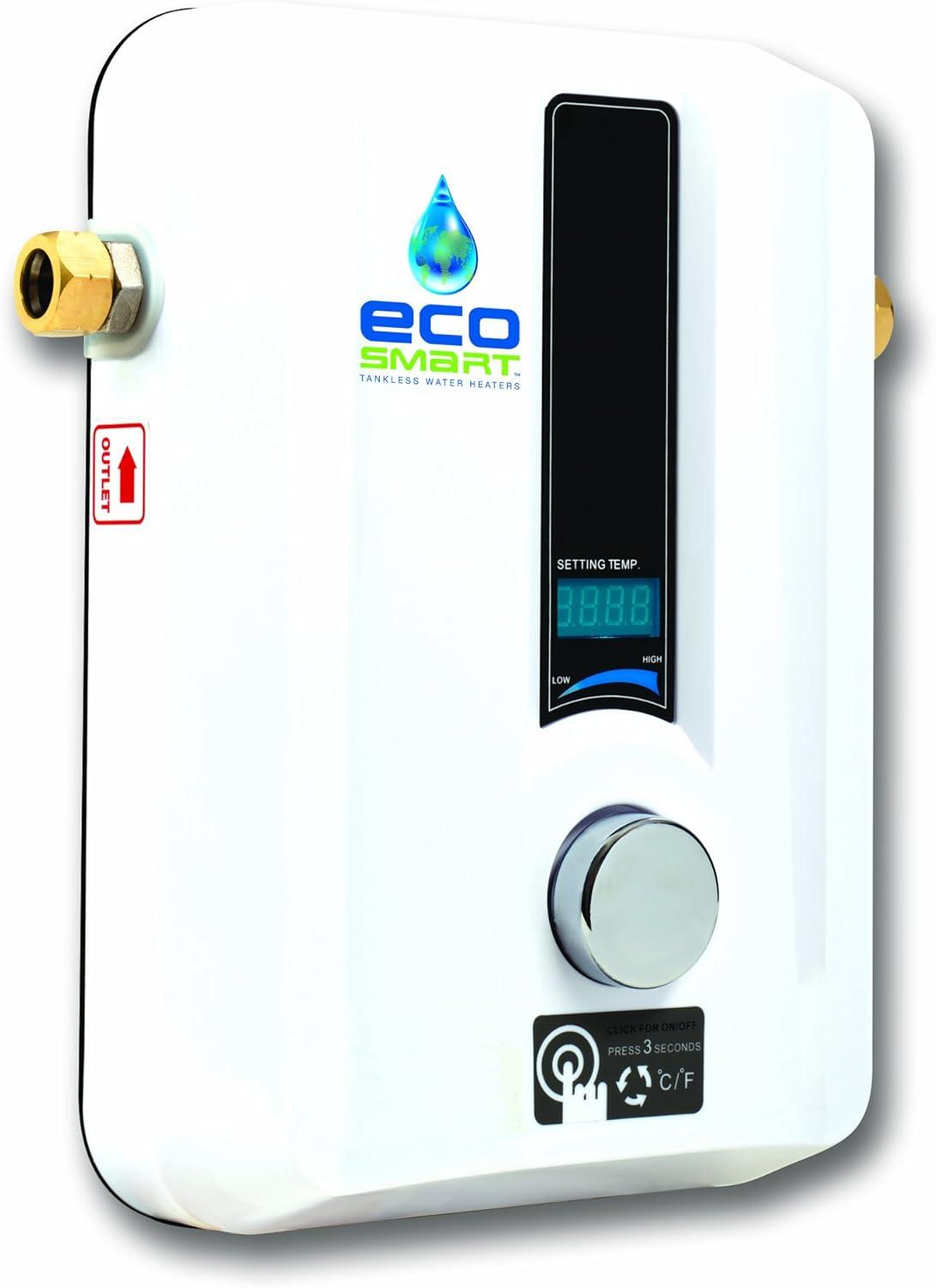 EcoSmart 8 KW Electric Tankless Water Heater, 8 KW at 240 Volts with Patented Self Modulating Technology