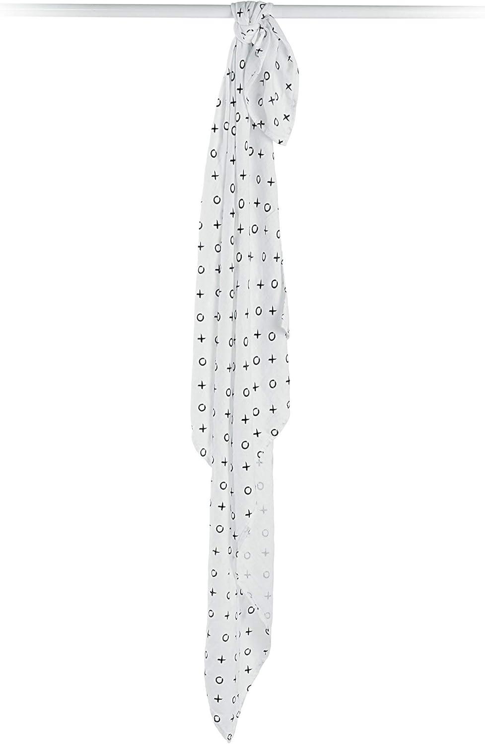 Extra-Large Black and White Bamboo Cotton Muslin Swaddle Blanket