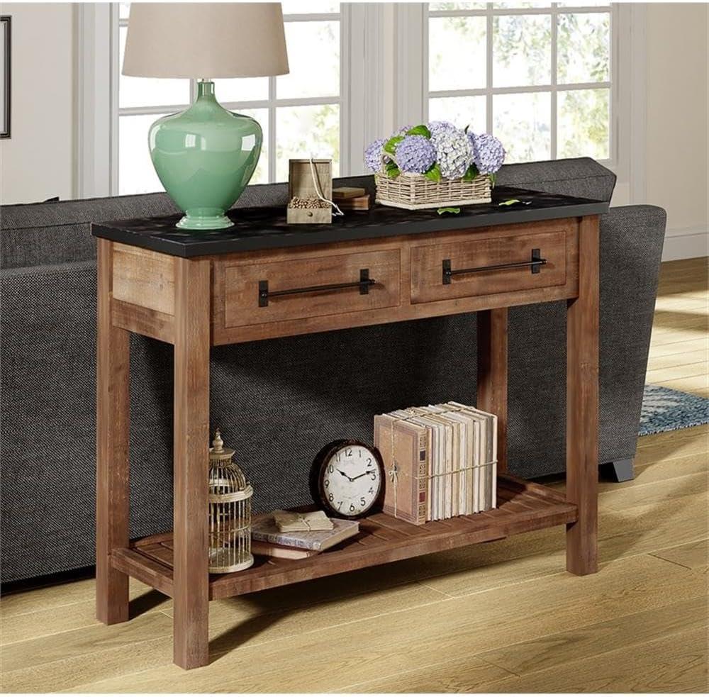 ClickDecor Eugene Console Table Brown: Modern Wood Entryway Furniture, Spot Clean, 1 Year Warranty