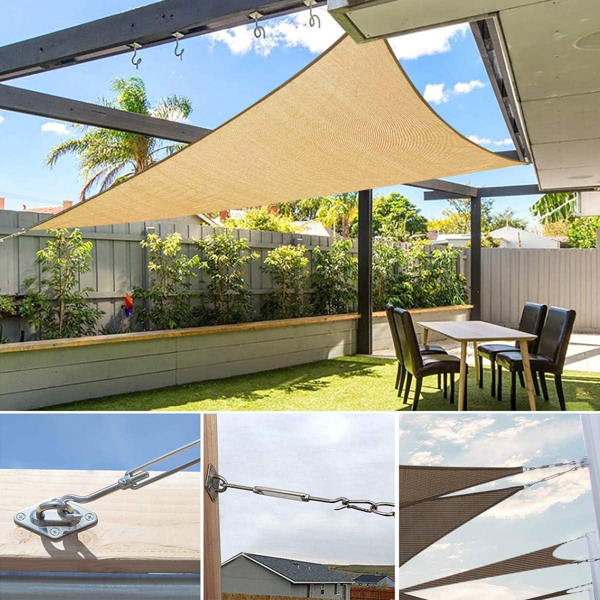 Heavy Duty Stainless Steel Sun Shade Sail Installation Kit with 50 Ft Cable