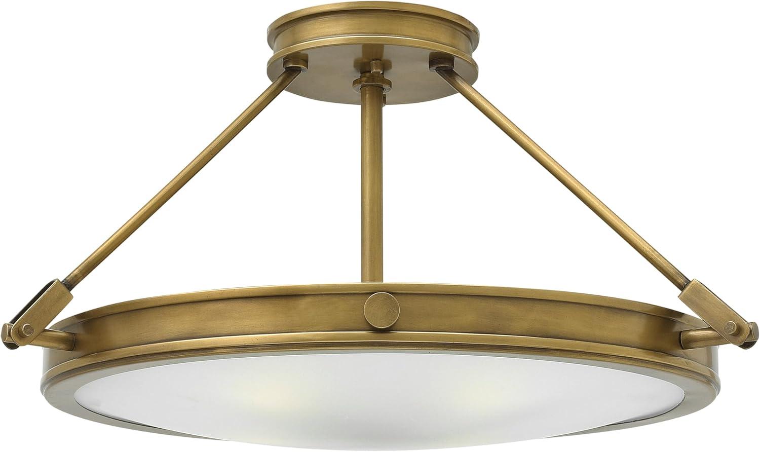 Heritage Brass 4-Light Etched Opal Glass Medium Semi-Flush Mount