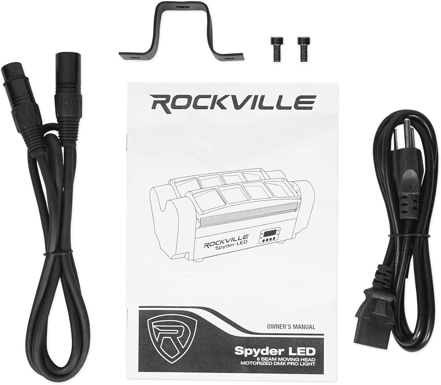 Rockville Spyder LED (8) Beam Moving Head Motorized DMX DJ/Party/Club Pro Light