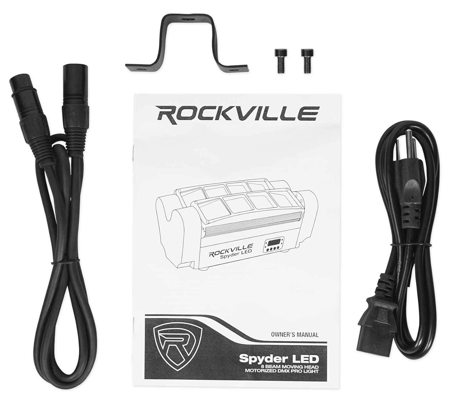 Rockville Spyder LED (8) Beam Moving Head Motorized DMX DJ/Party/Club Pro Light