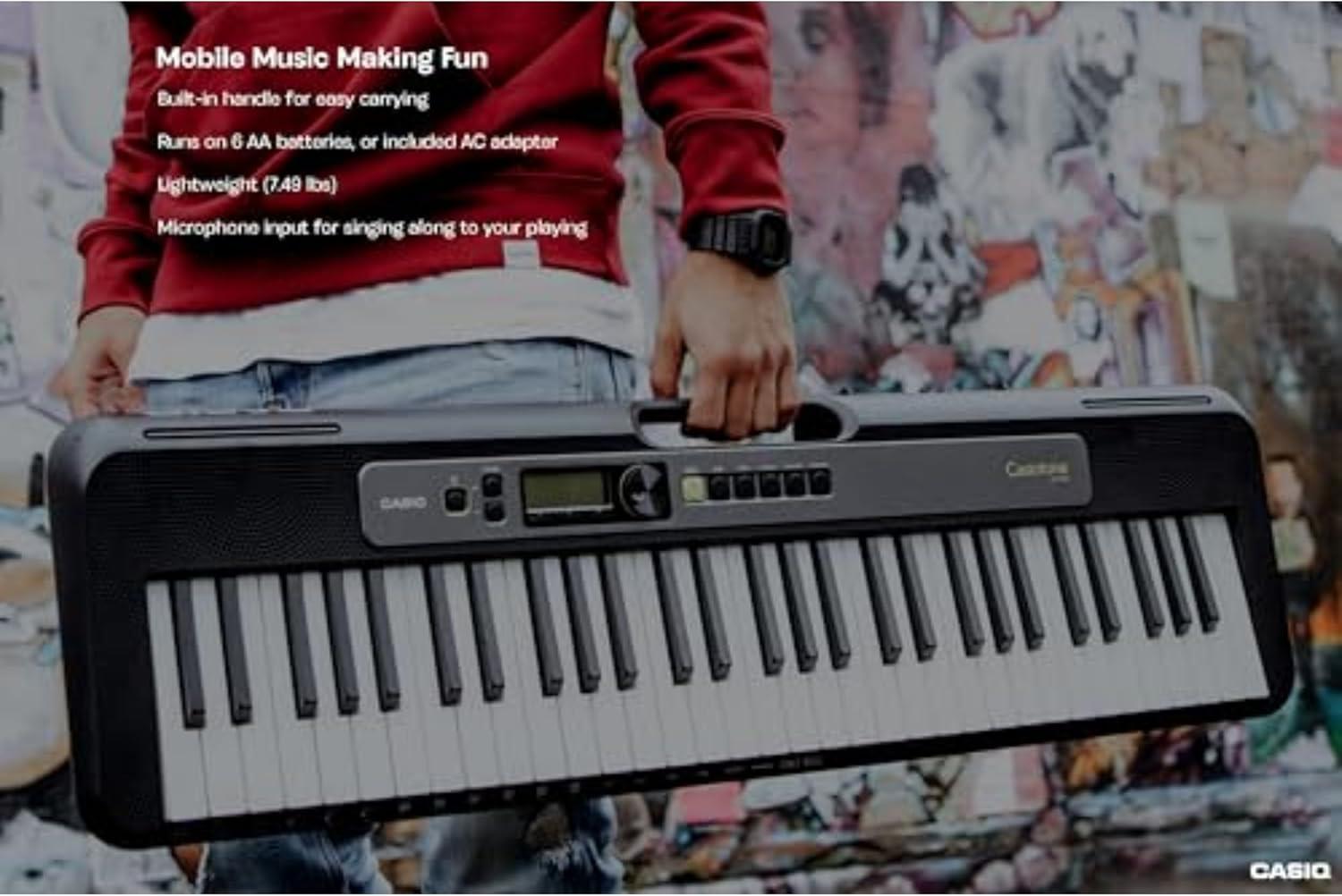 Casio Casiotone LK-S250 Lighted 61-Key Digital Keyboard Black