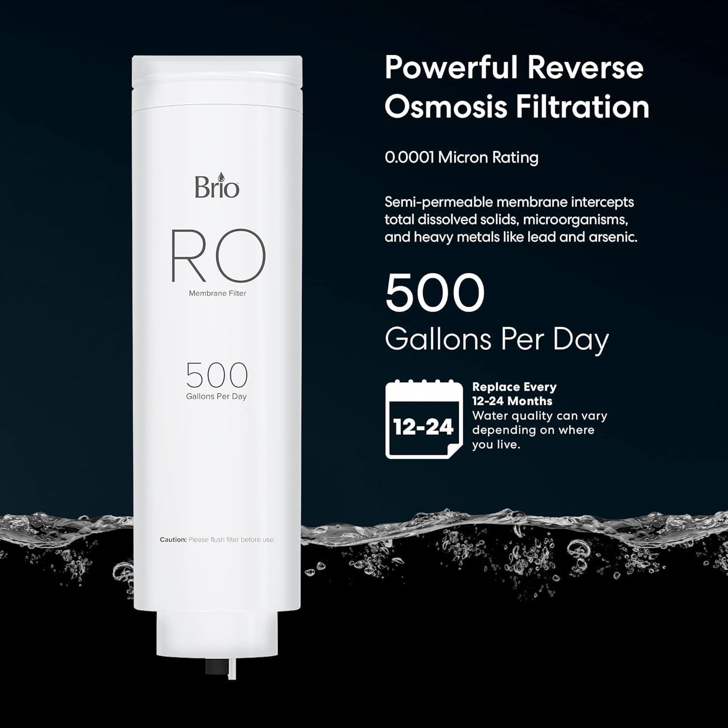 Brio Reverse Osmosis Membrane Replacement for ROSL500 and ROSL500WHT, Piece Count 1 Filter
