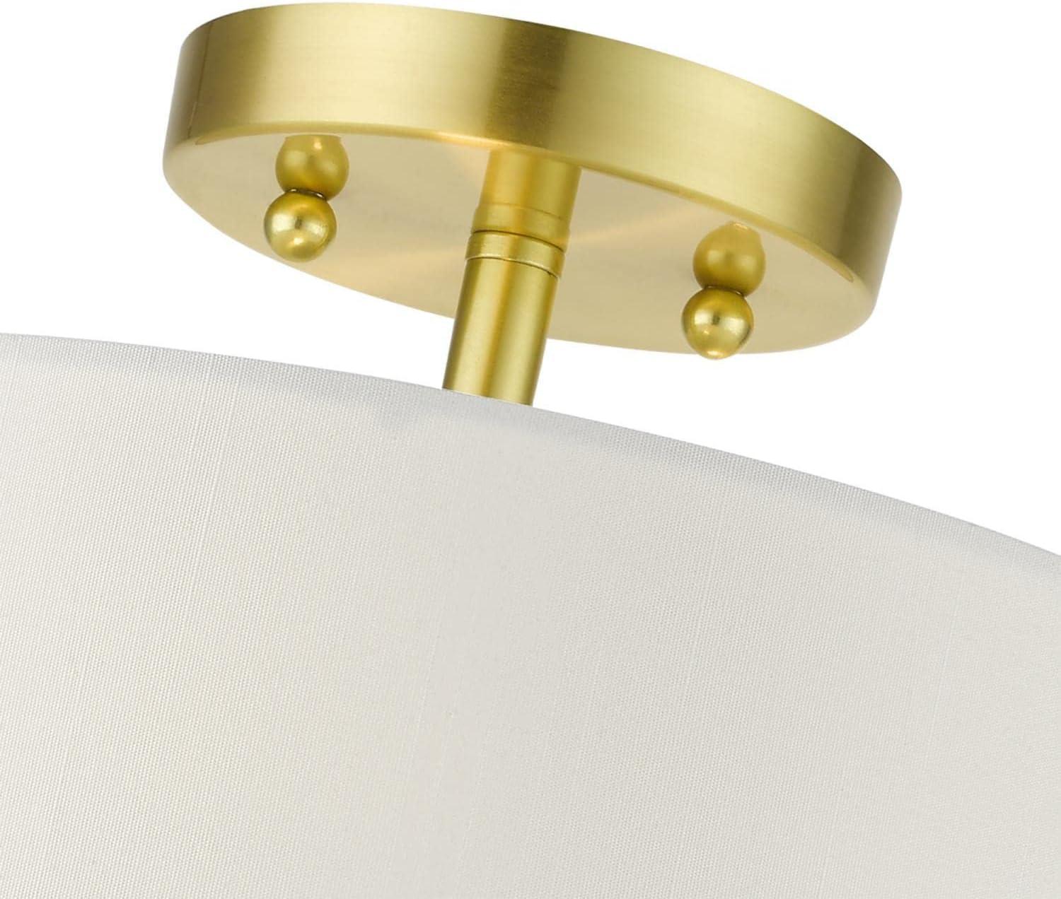 Livex Lighting Meridian 2 - Light Semi-Flush Mount in  Satin Brass