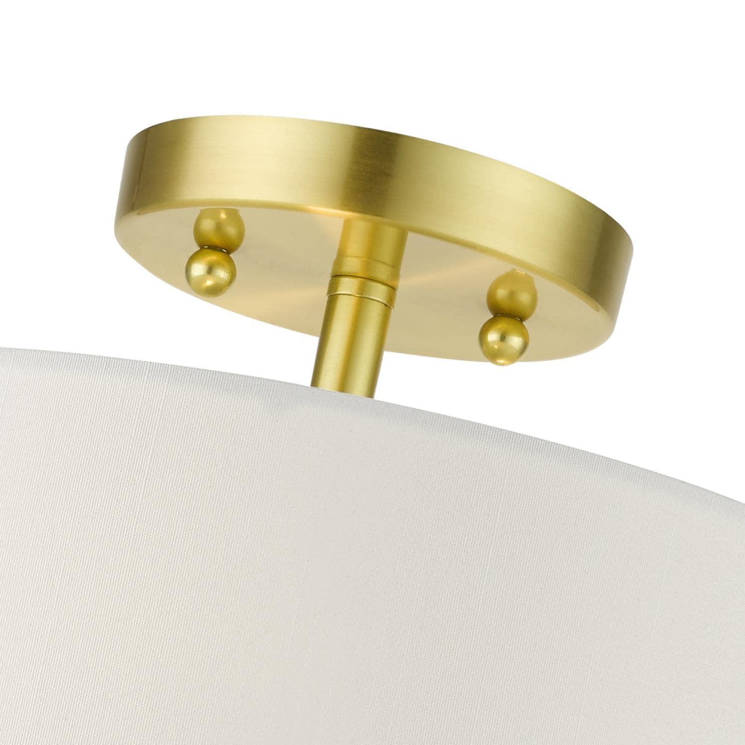 Livex Lighting Meridian 2 - Light Semi-Flush Mount in  Satin Brass
