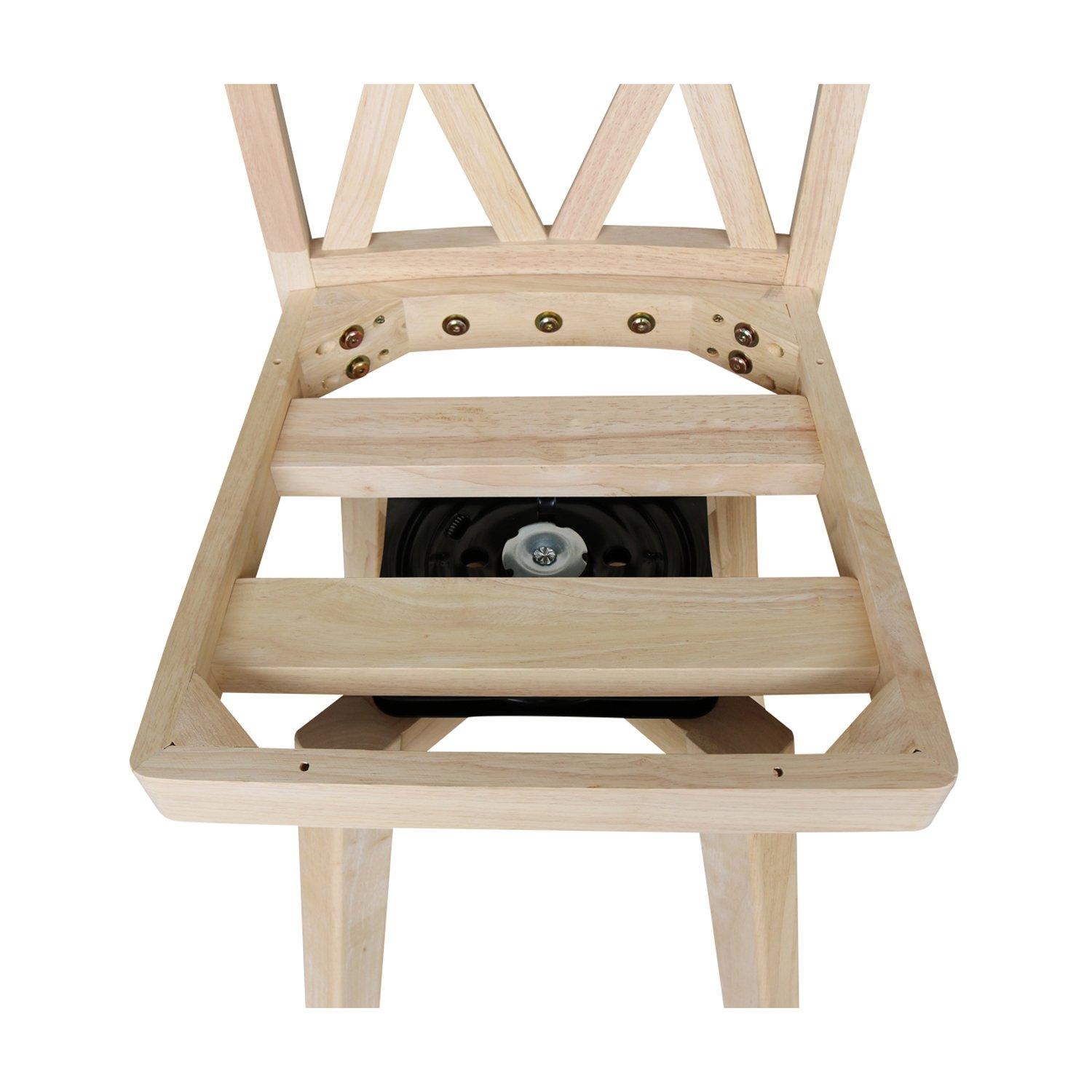 International Concepts Double "X" Back Bar Height Stool - With Swivel 30" Seat Height