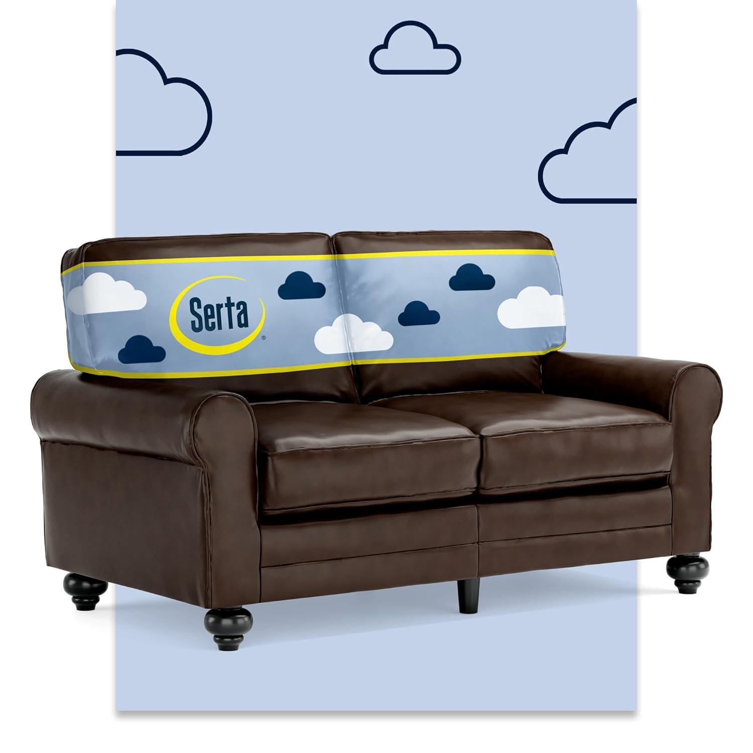 Serta Serta Copenhagen 61" Loveseat for Two People, Pillowed Back Cushions and Rounded Arms